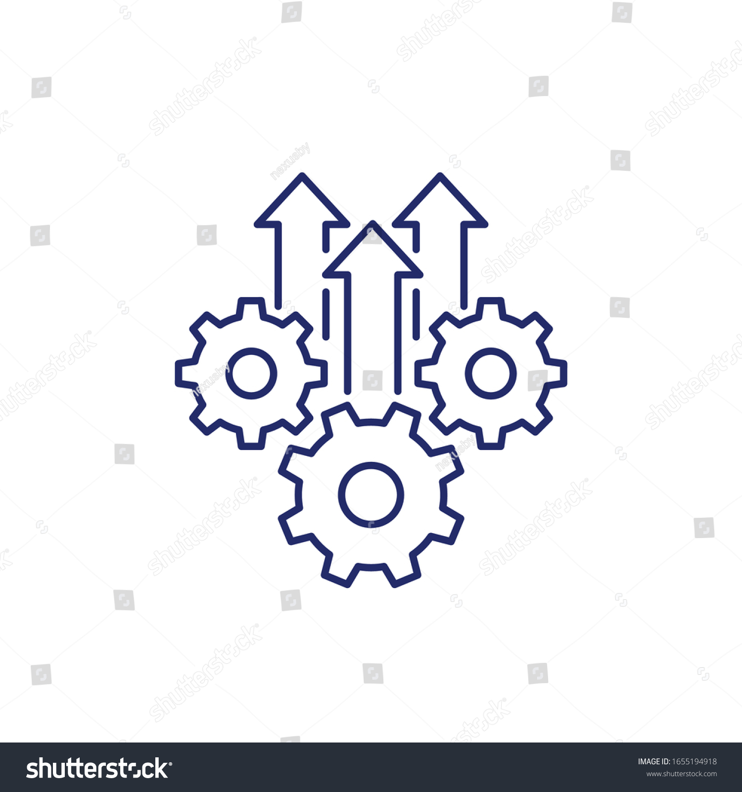 Operational Excellence Production Growth Line Icon Stock Vector ...