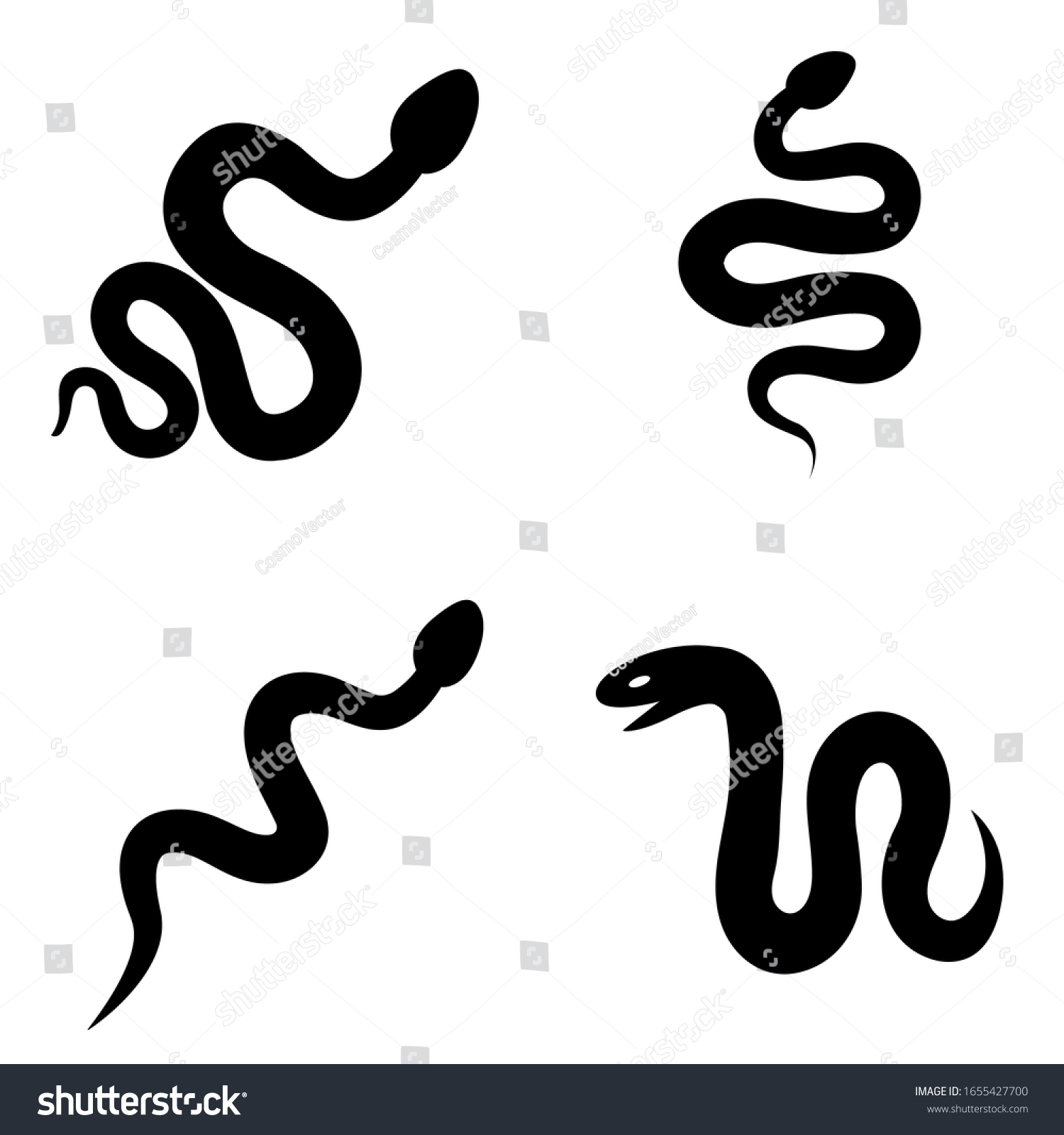 Snake Icon Logo Isolated On White Stock Vector (Royalty Free ...