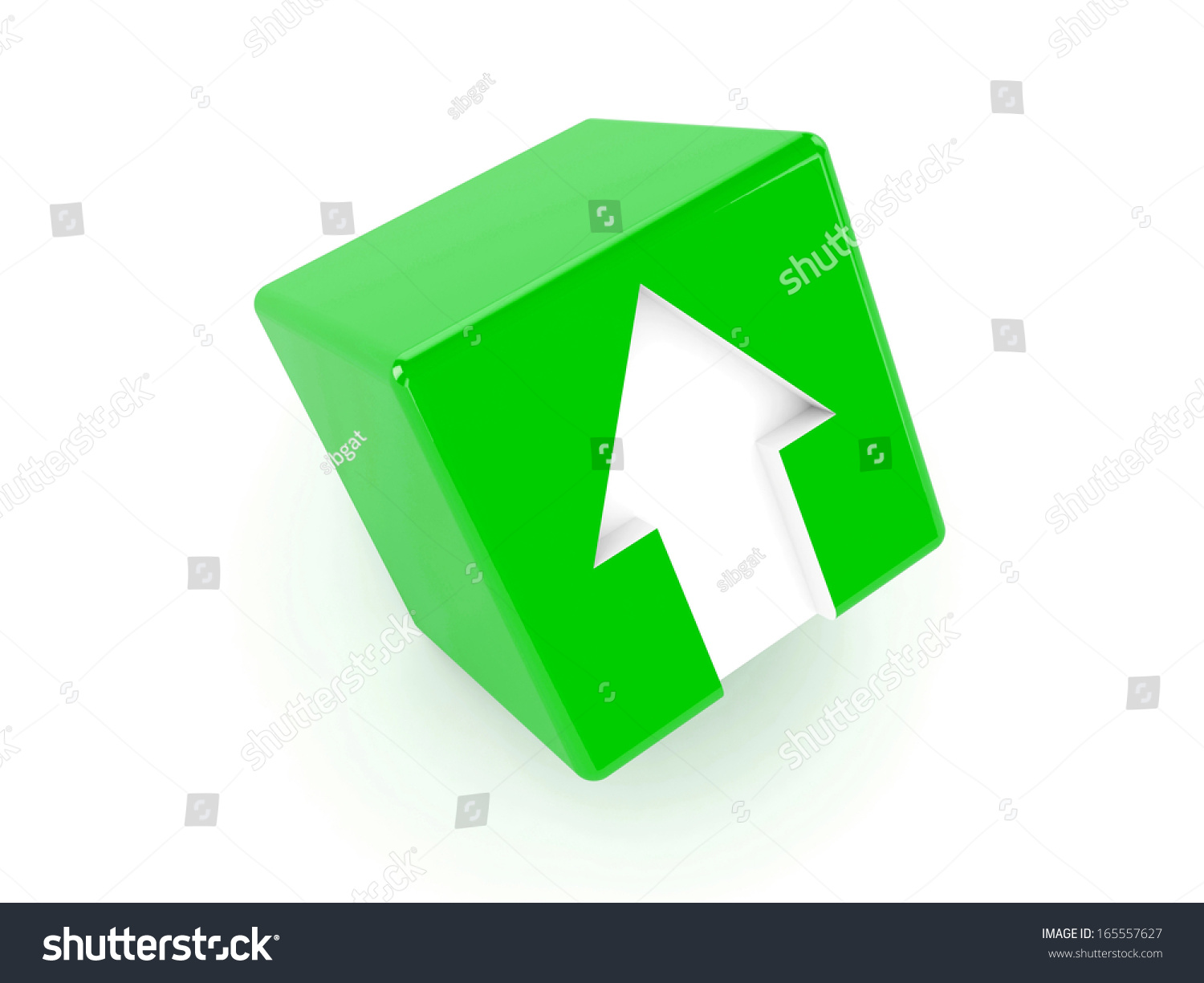 3d Green Cube Arrow Pointing Concept Stock Illustration 165557627 