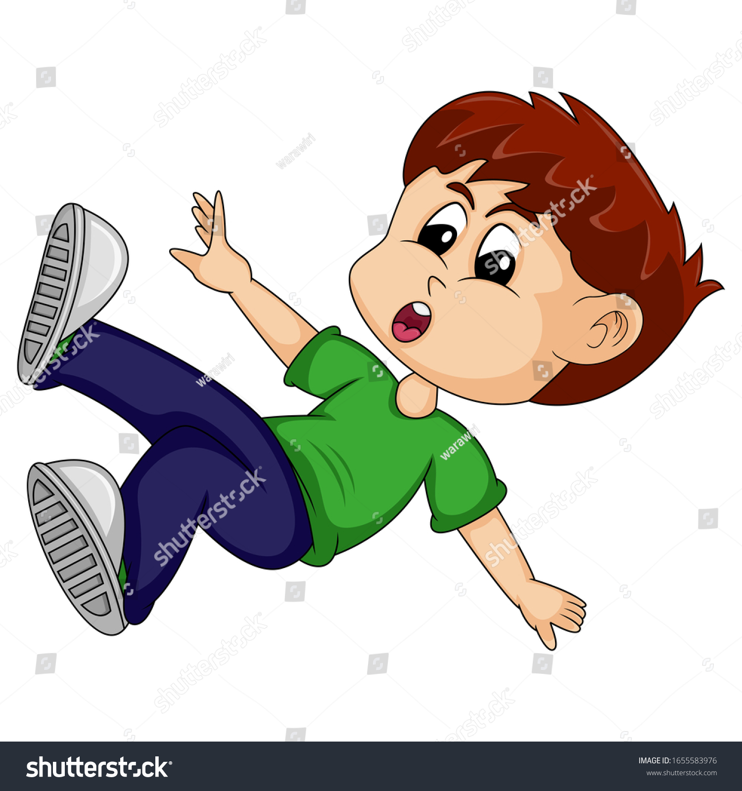 Boy Fell Down Cartoon Image Illustration Stock Illustration 1655583976 ...