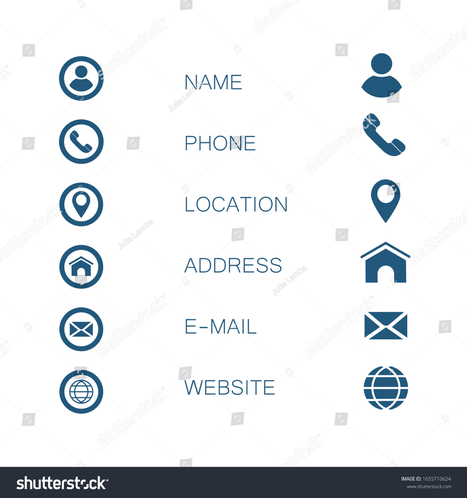 Business Card Finance Communication Icons Contact Stock Vector (Royalty ...