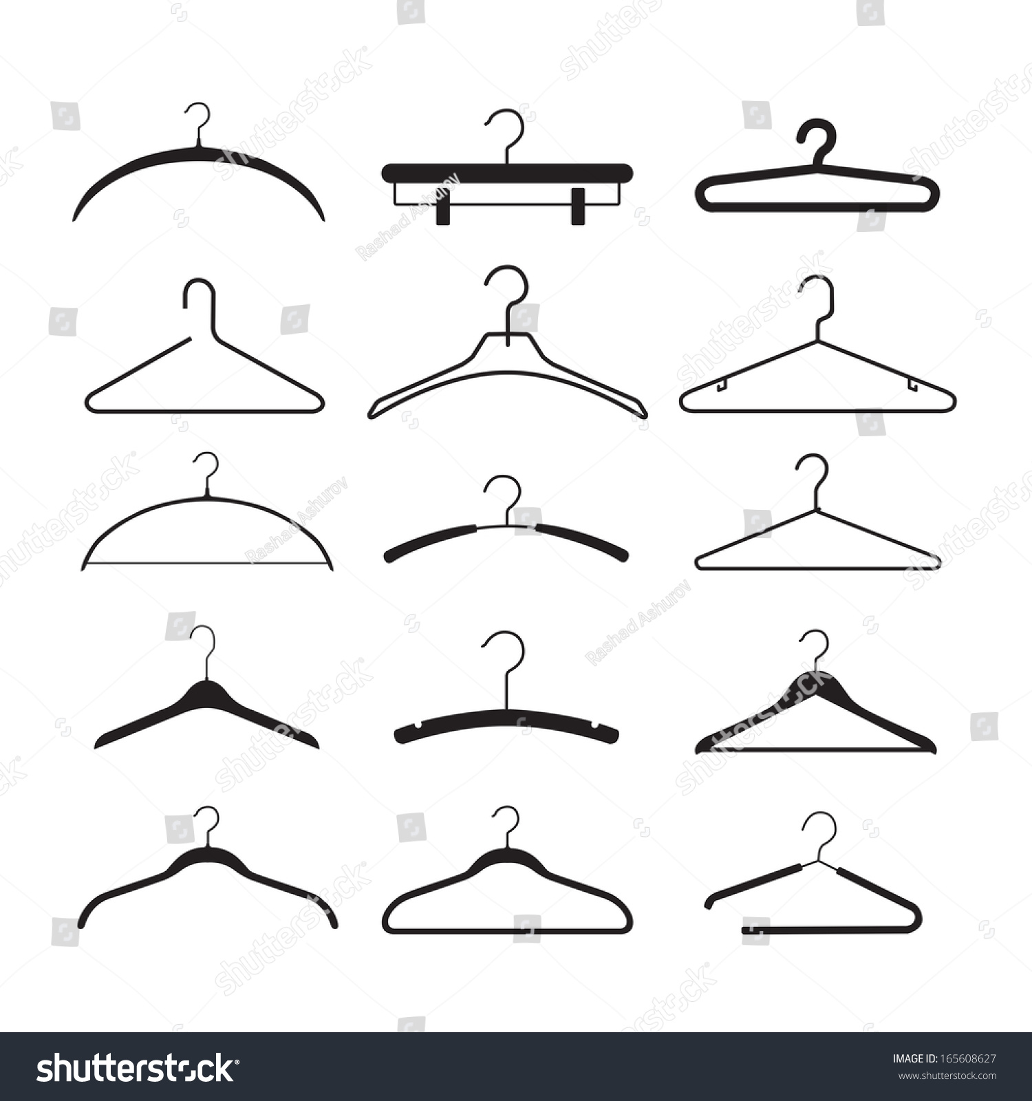 Clothes Hangers Stock Vector (Royalty Free) 165608627 | Shutterstock