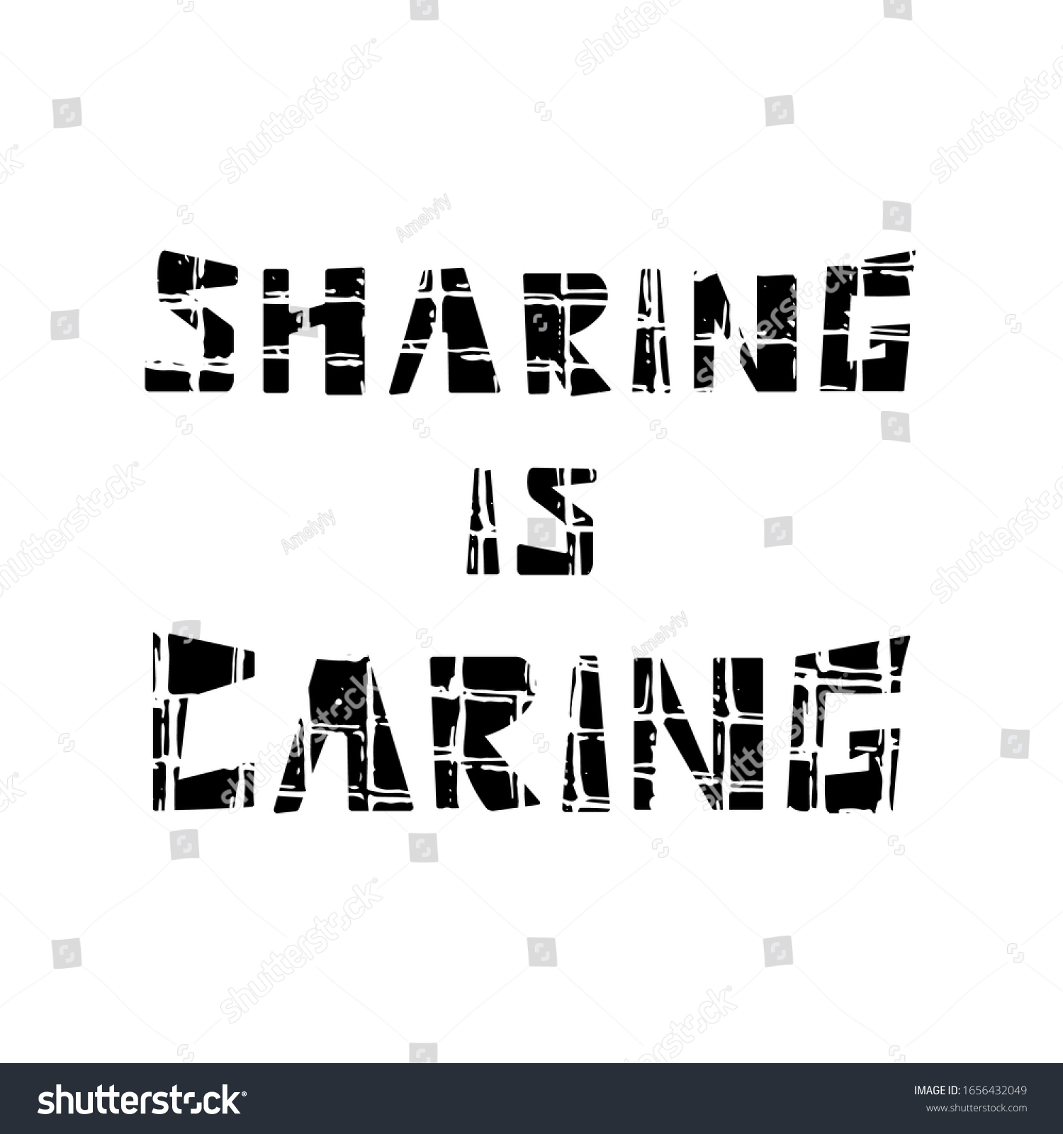 Sharing Caring Lettering Isolated On White Stock Vector (Royalty Free ...