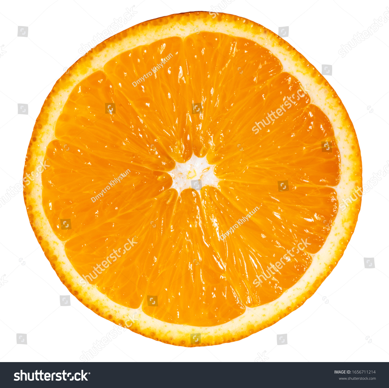 Orange Slice Isolated On White Background Stock Photo 1656711214 ...