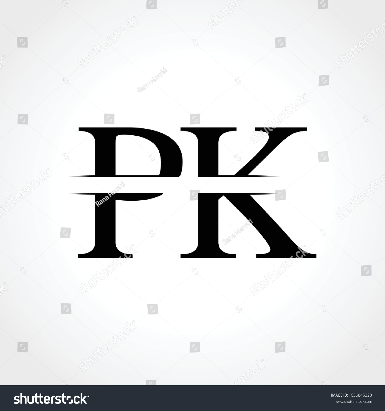 Initial Monogram Letter Pk Logo Design Stock Vector (Royalty Free ...