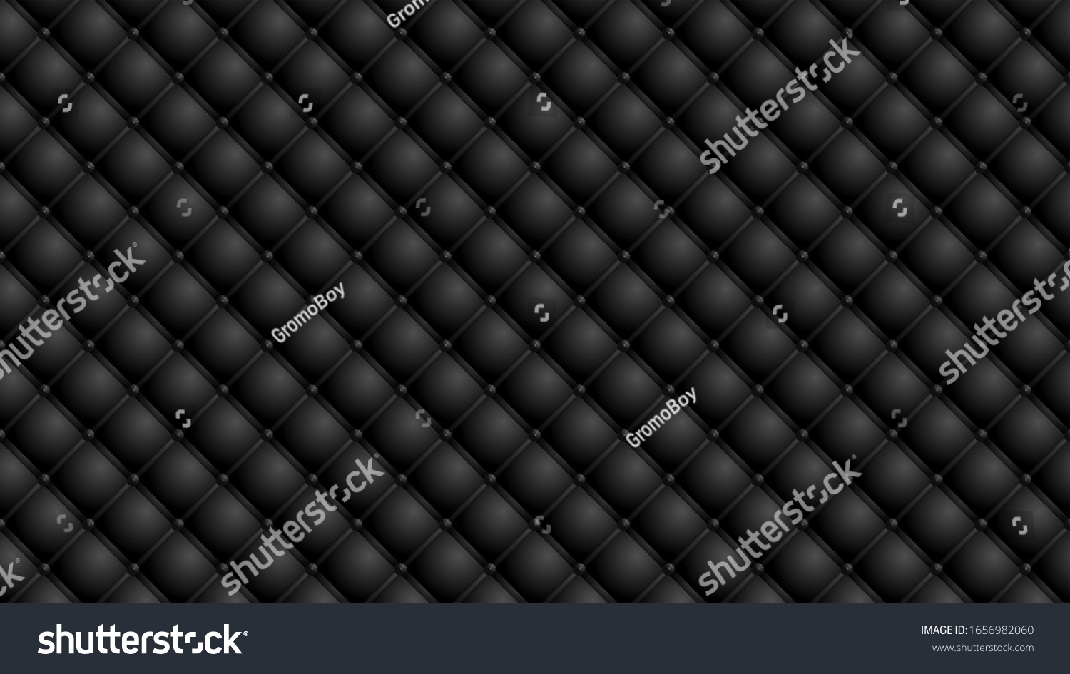 Black Leather Texture Buttons Furniture Upholstery Stock Illustration