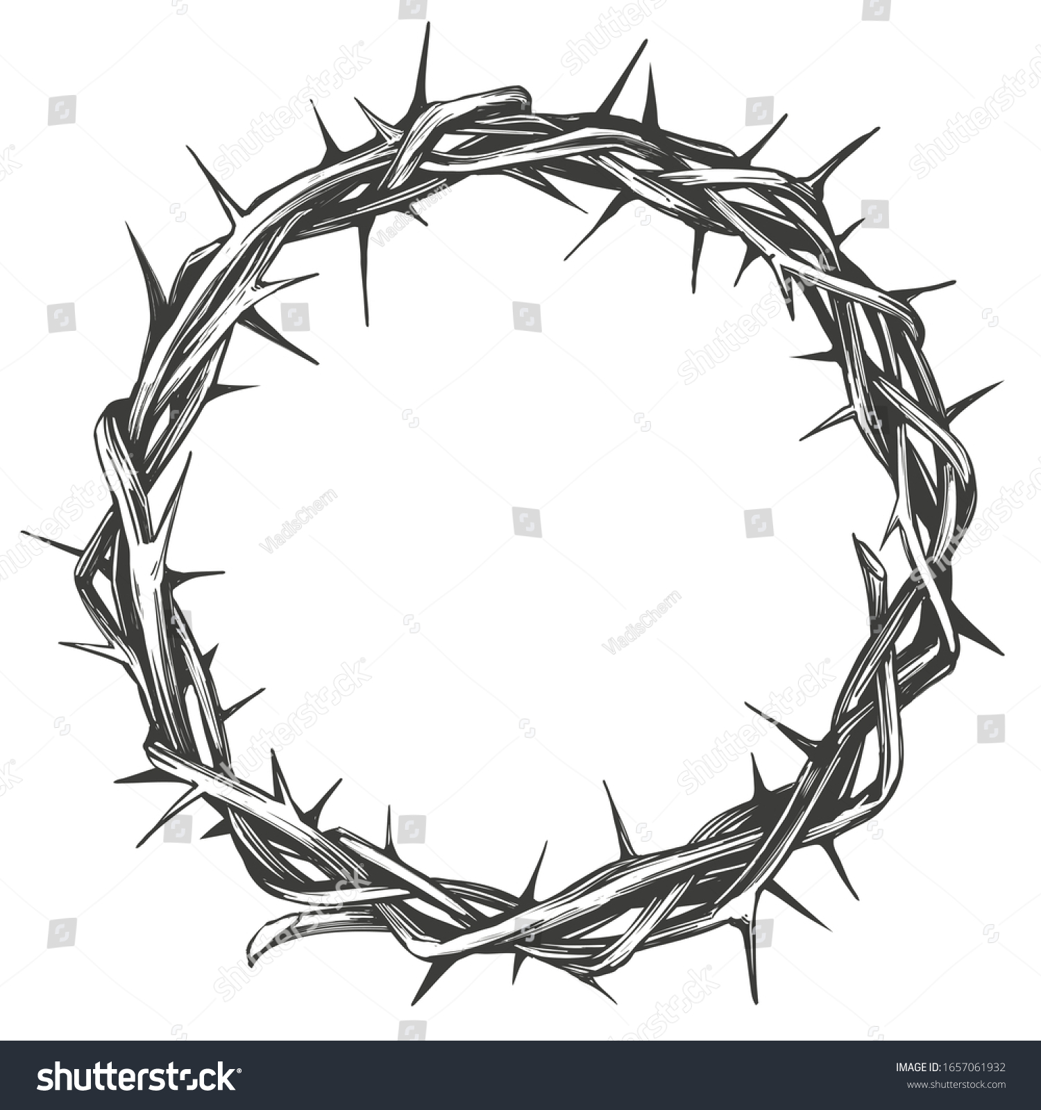 Crown Thorns Easter Religious Symbol Christianity Stock Vector (Royalty ...