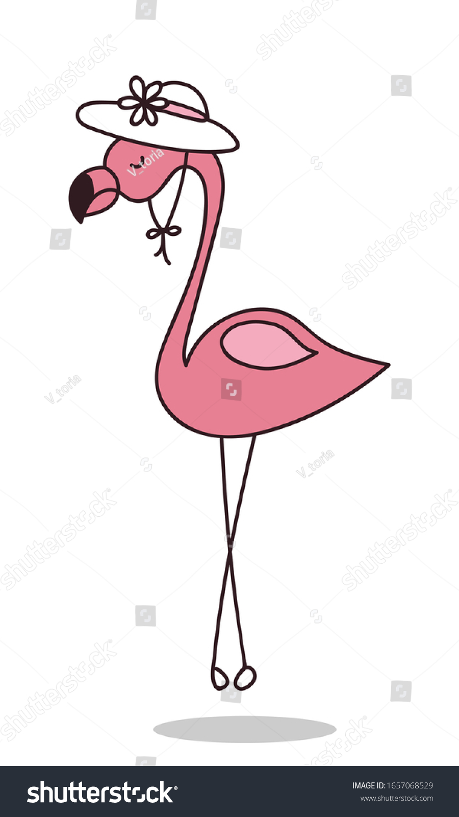 flamingo wearing a hat