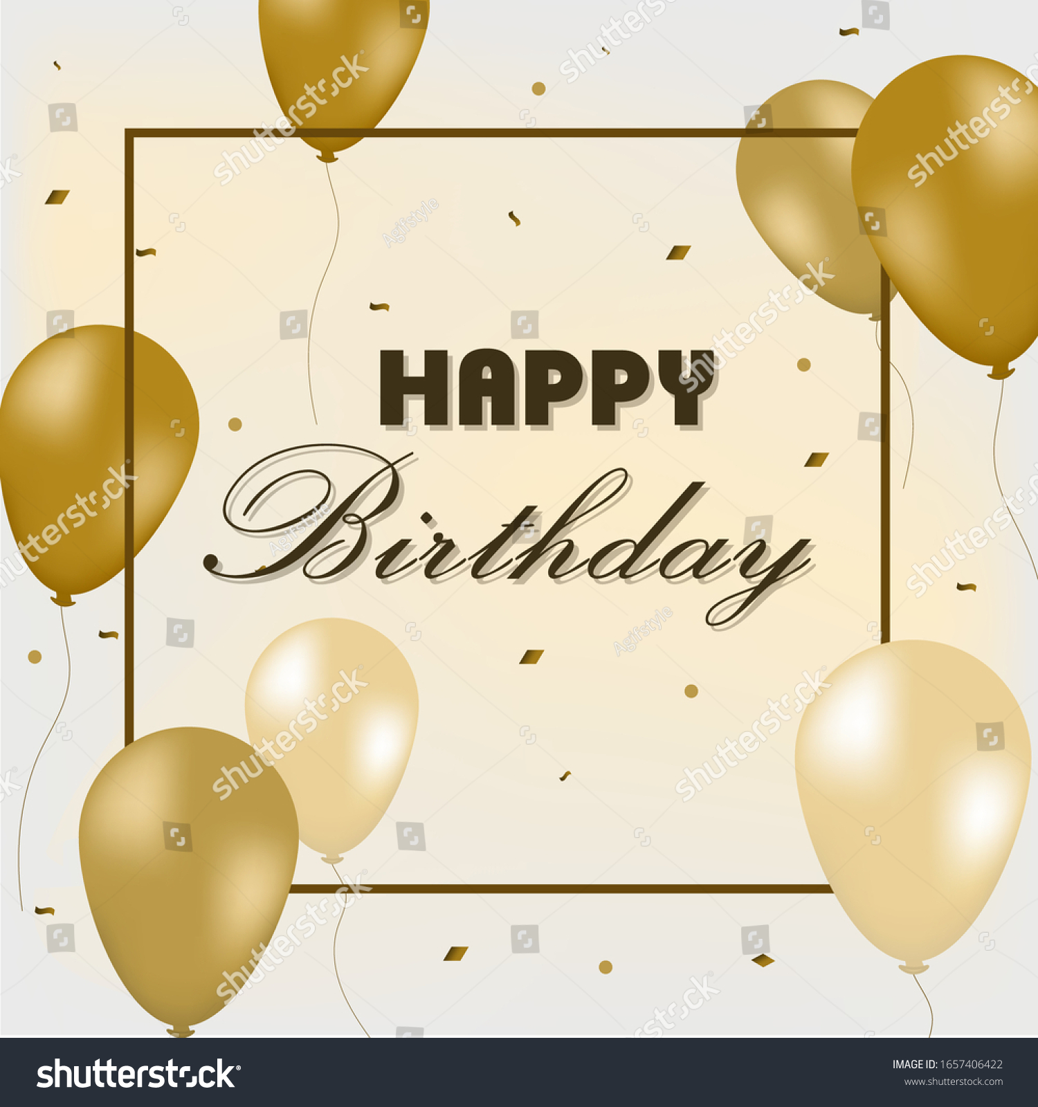 Happy Birthday Balloons Gold Happy Birthday Stock Vector (Royalty Free ...