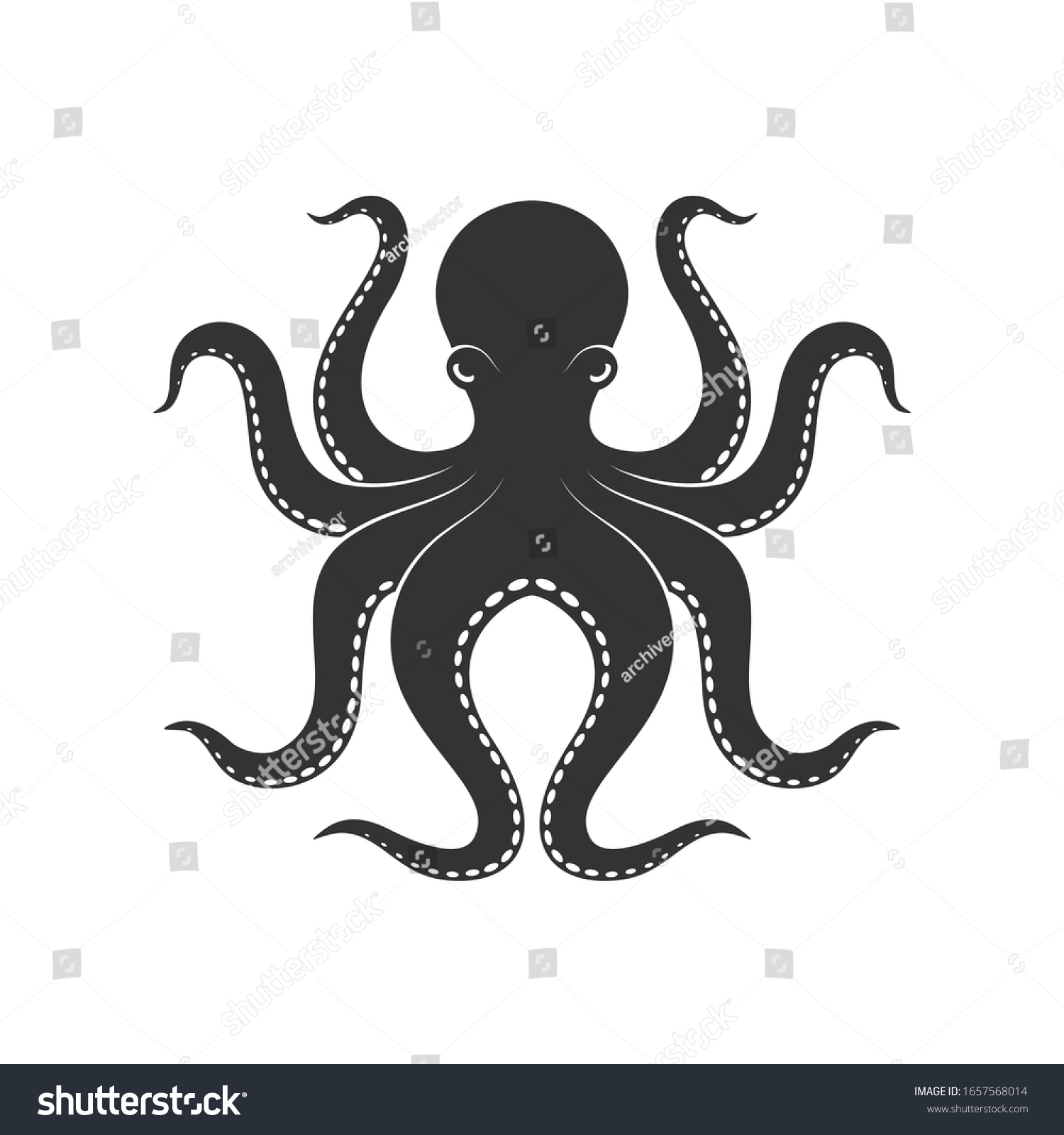 Octopus Graphic Icon Octopus Sign Isolated Stock Vector (Royalty Free ...