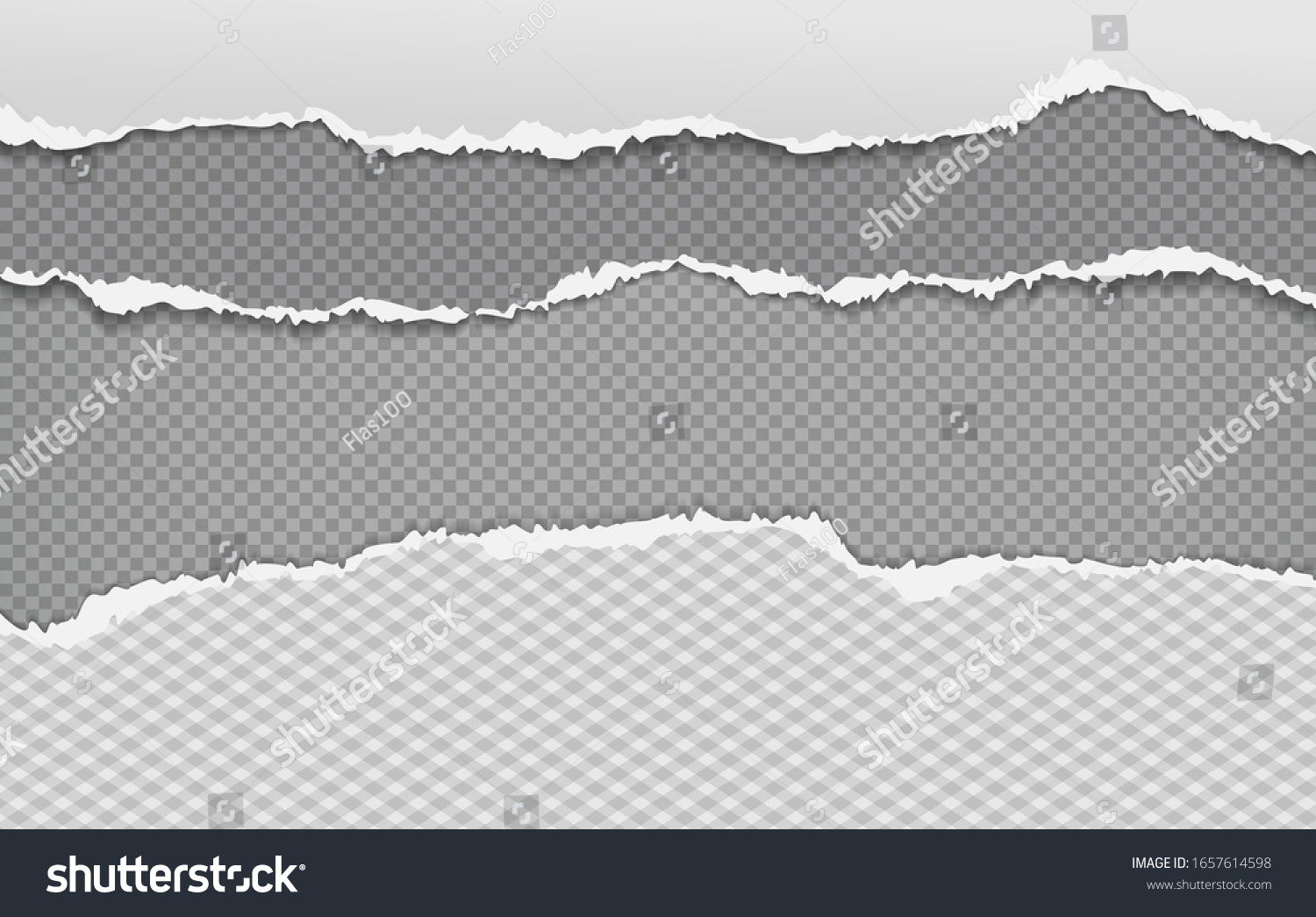 Torn Ripped Pieces Horizontal White Dark Stock Vector (Royalty Free ...