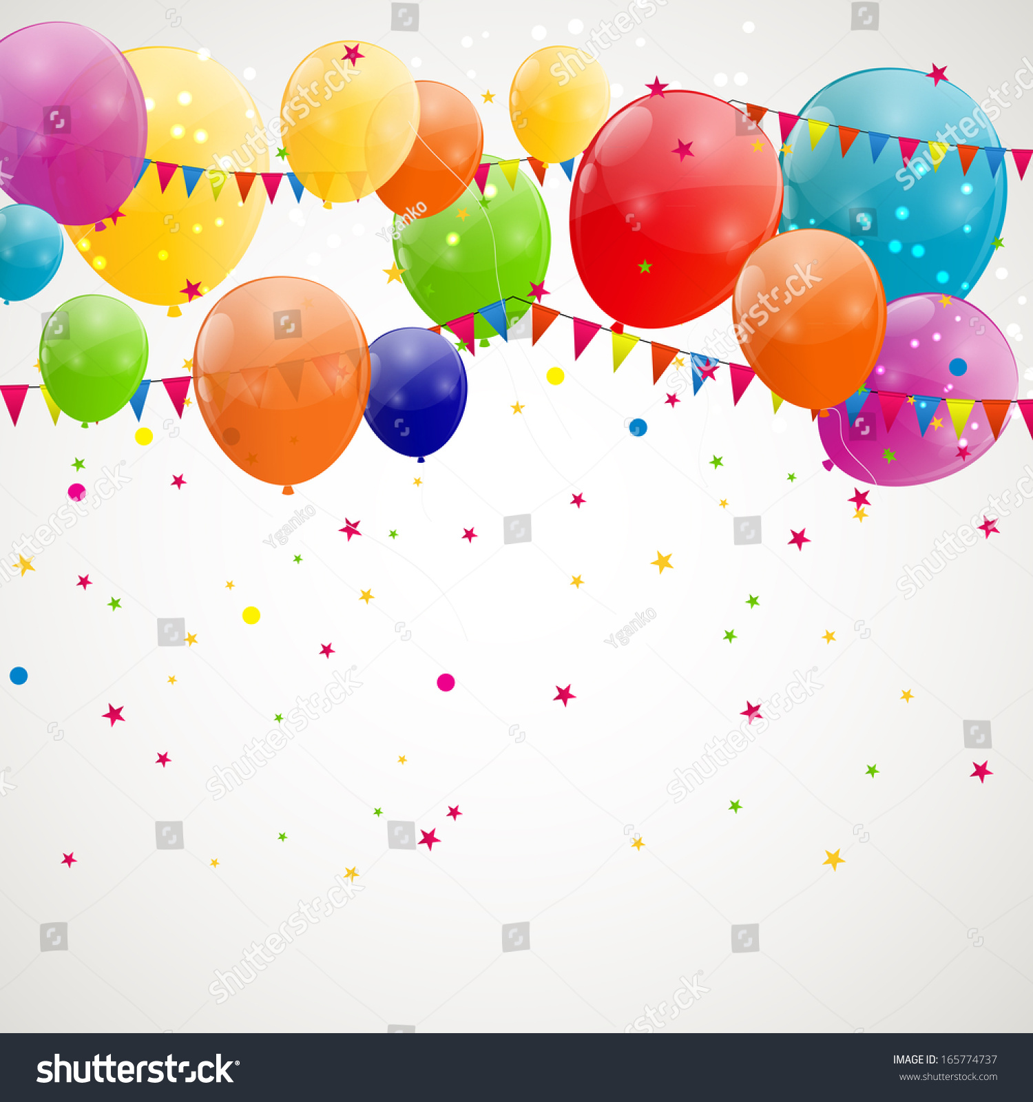 Color Glossy Balloons Background Vector Illustration Stock Vector ...