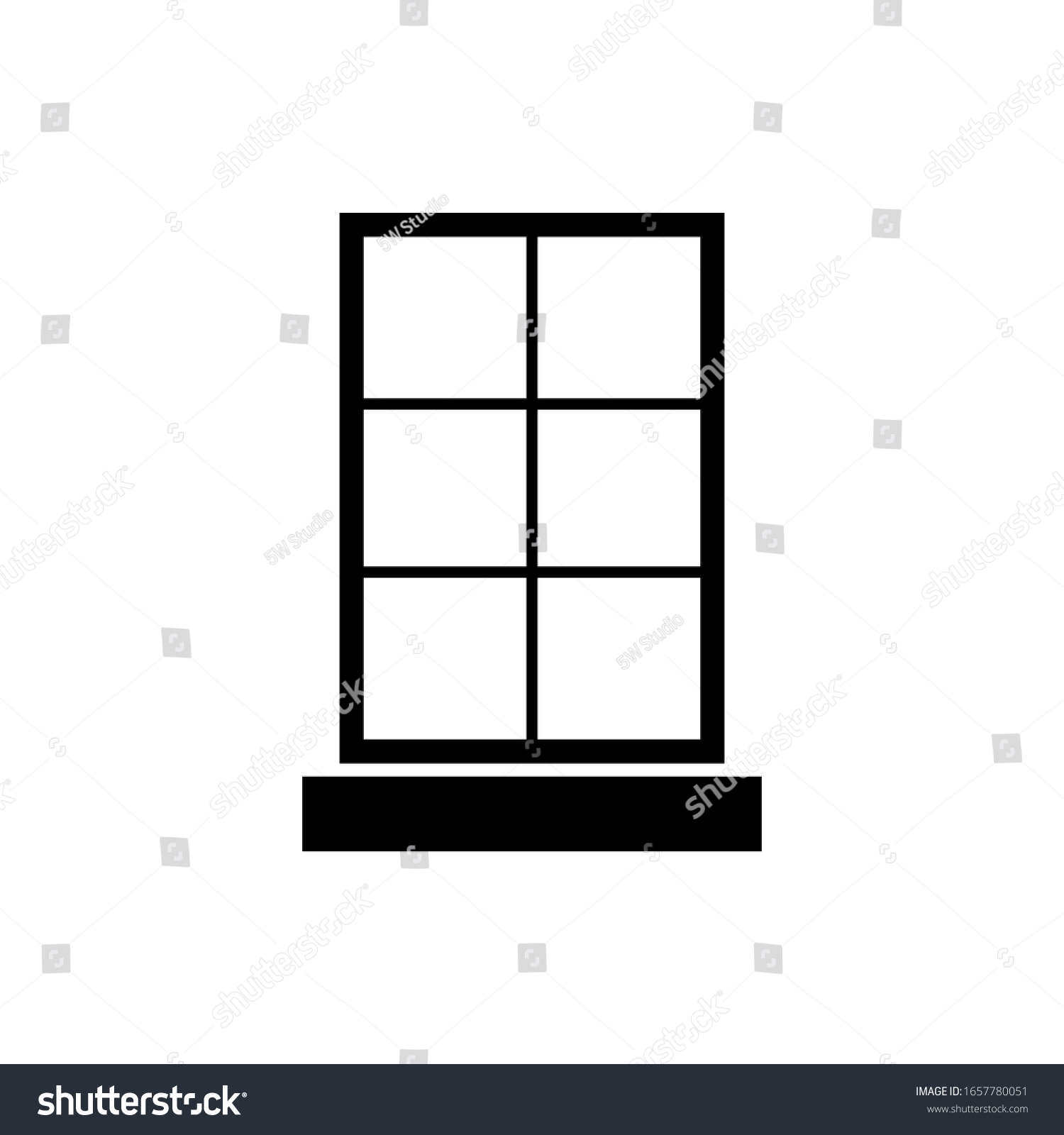 Window Icon Line Art Style Architecture Stock Vector (Royalty Free ...