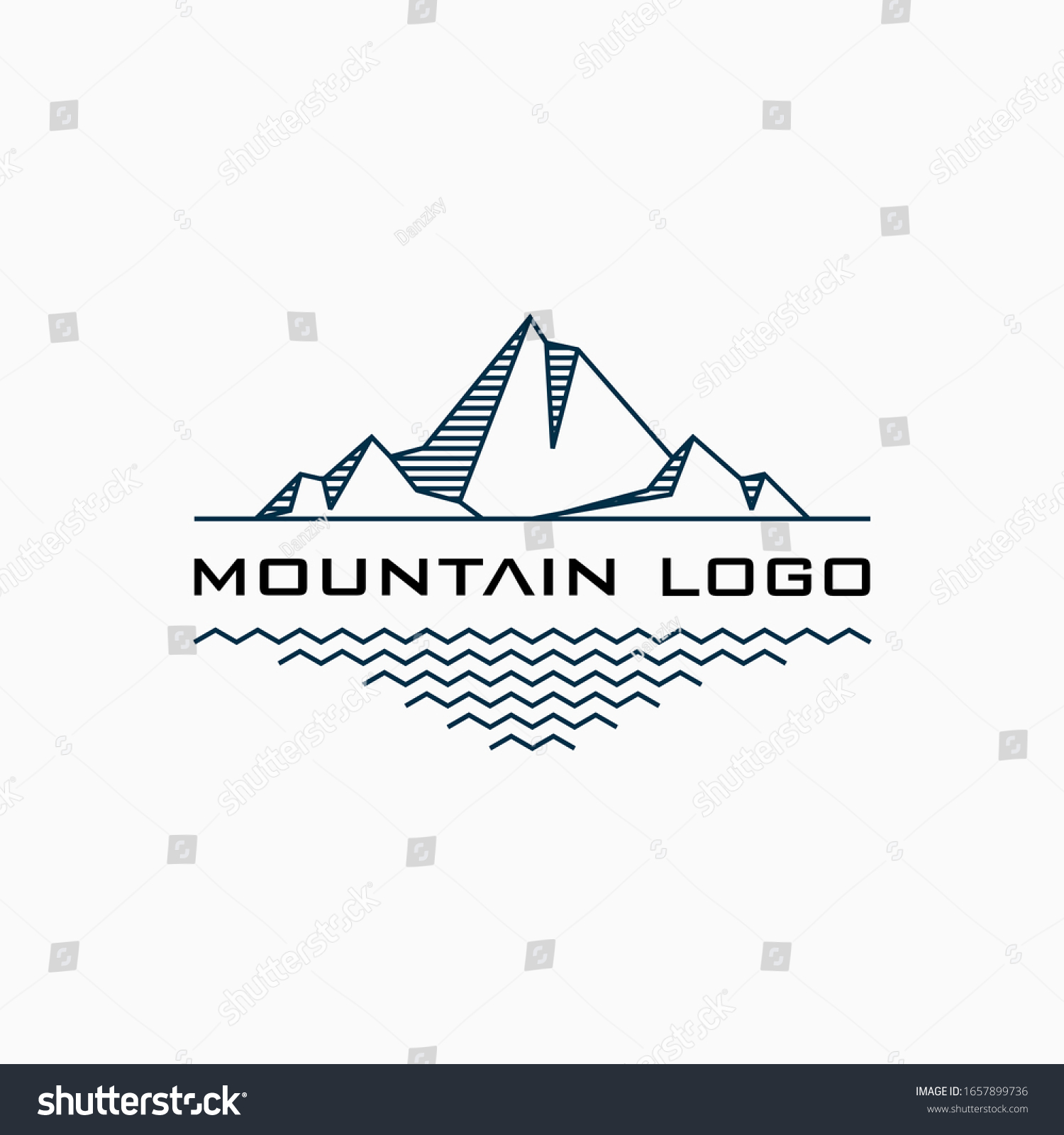 Simple Mountain Logo Design Inspiration Lineart Stock Vector (Royalty ...