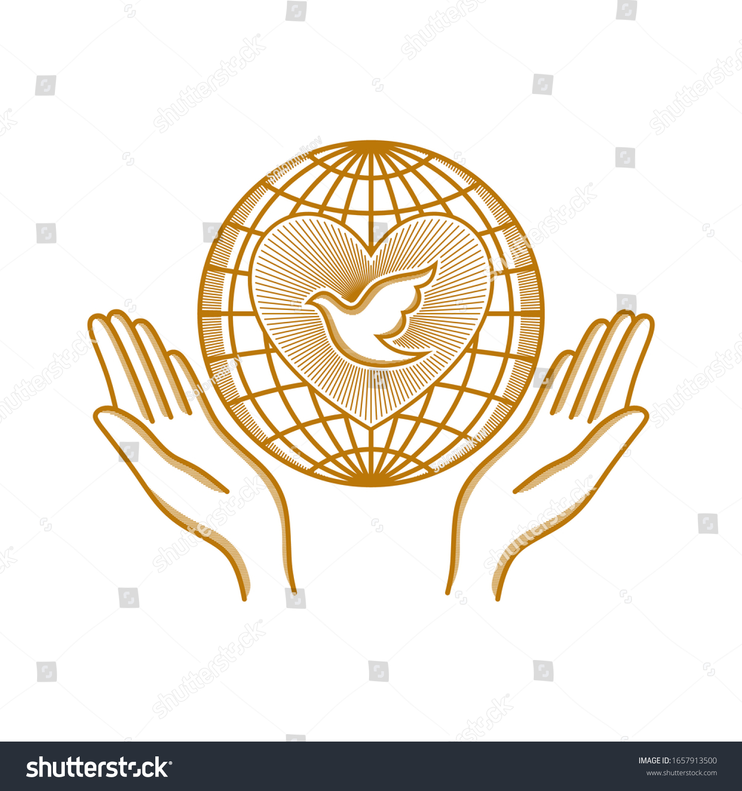 Church Logo Christian Symbols Hands Turned Stock Vector (Royalty Free ...