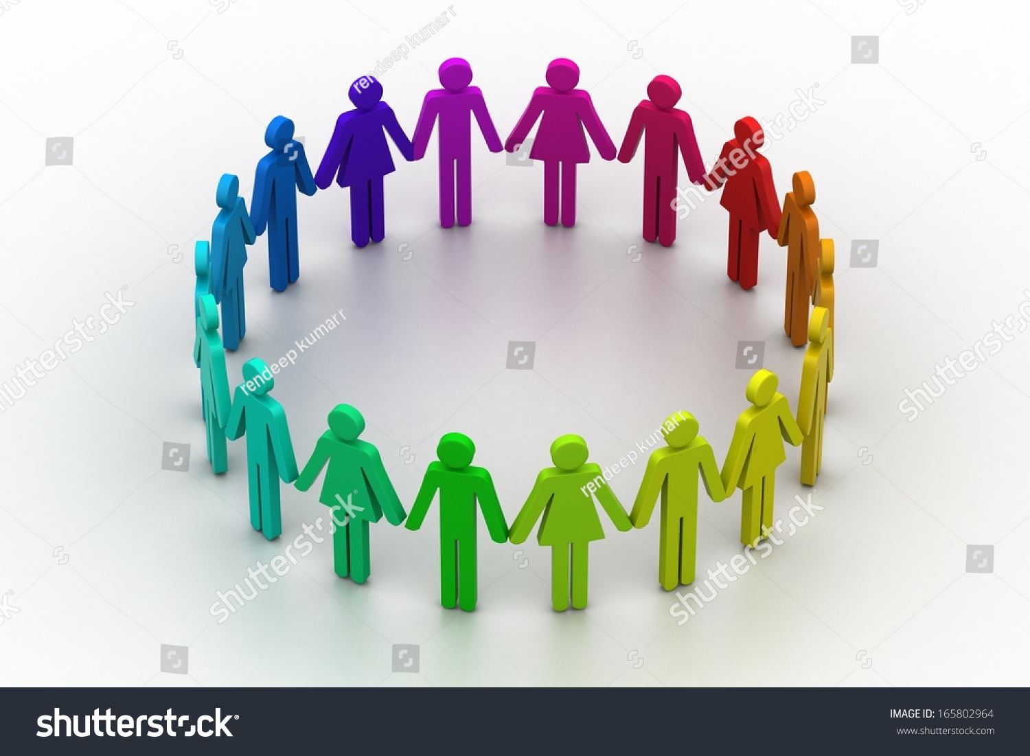 3d People Create Circle Team Work Stock Illustration 165802964 ...