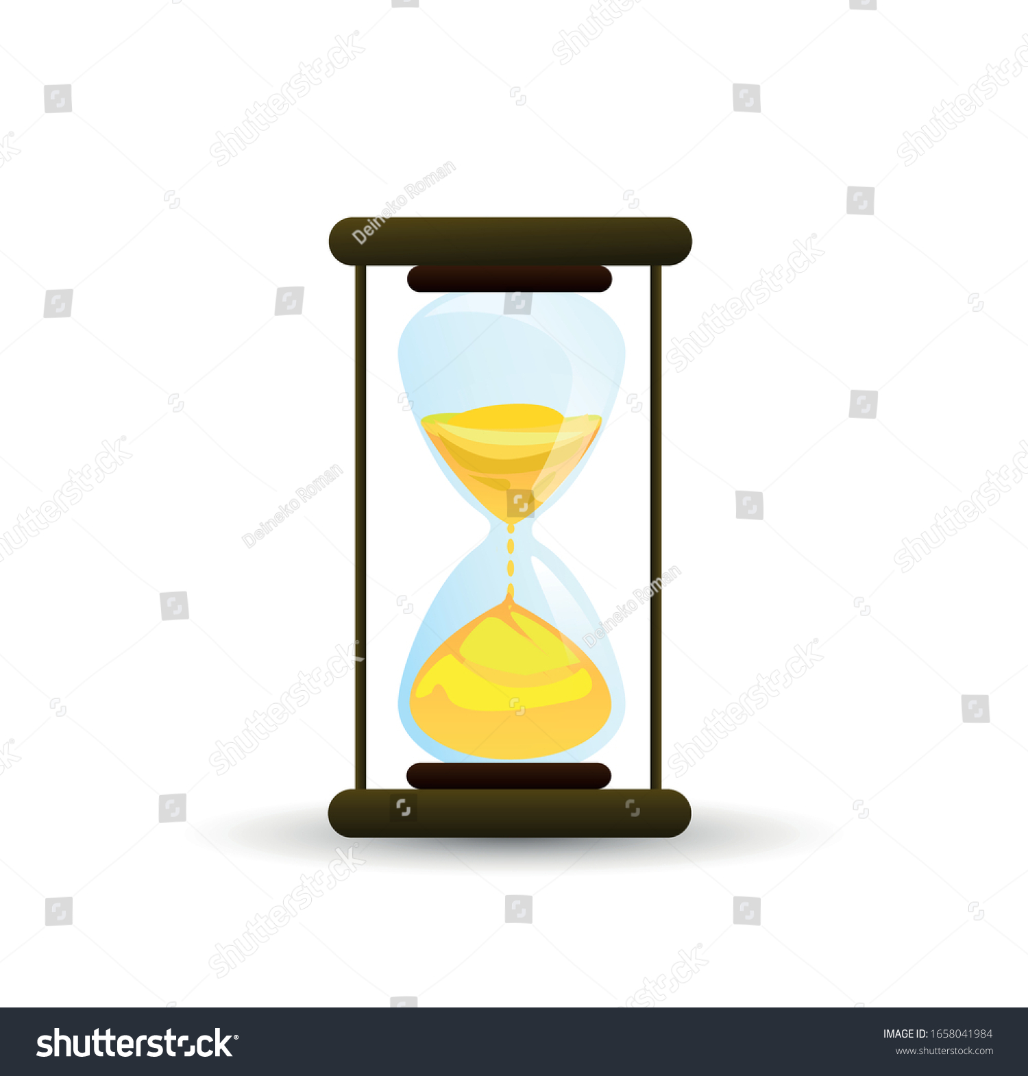 Vintage Glass Hourglass Vector Graphics Illustration Stock Vector Royalty Free 1658041984 2707