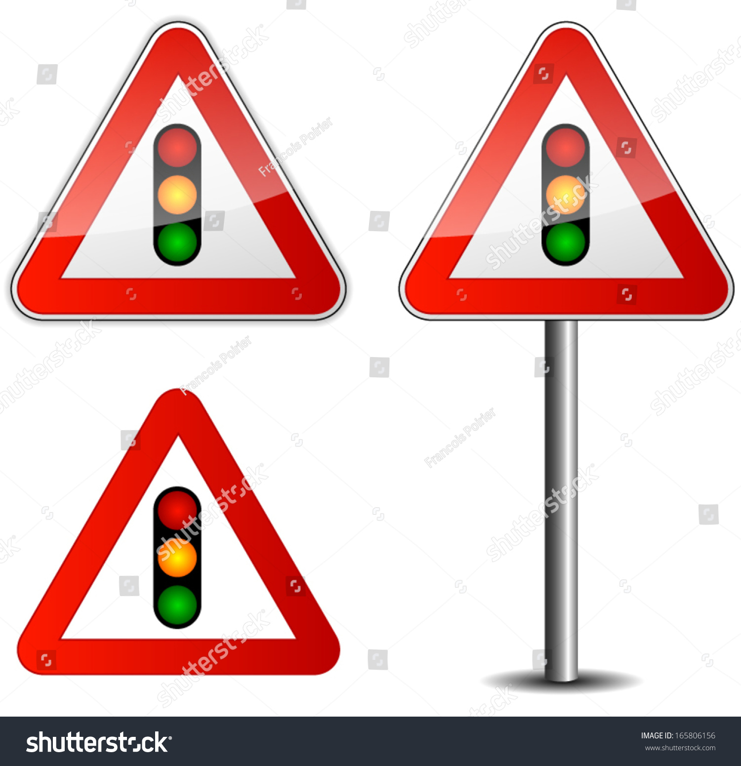 Vector Illustration Traffic Lights Sign Isolated Stock Vector (Royalty ...