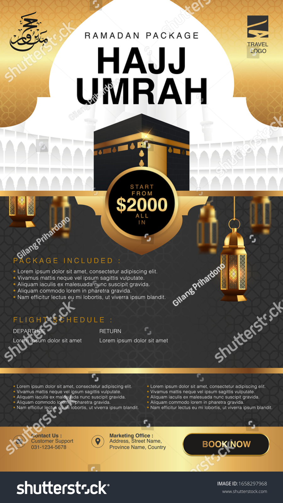 Islamic Ramadan Hajj Umrah Brochure Flyer Stock Vector (Royalty Free ...