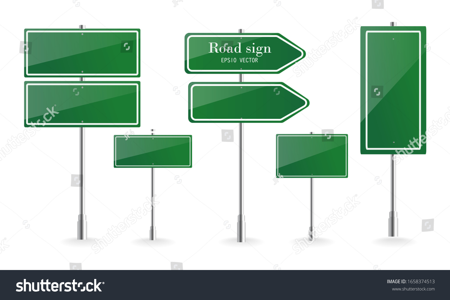 Direction Sign Board Road Destination Signs Stock Vector (Royalty Free ...