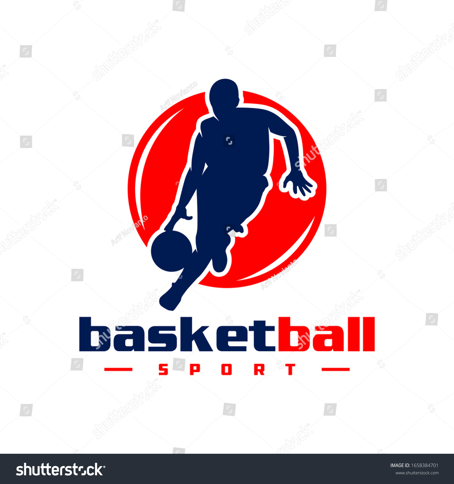 Basketball Sports Movement Logo Design Stock Vector (Royalty Free ...