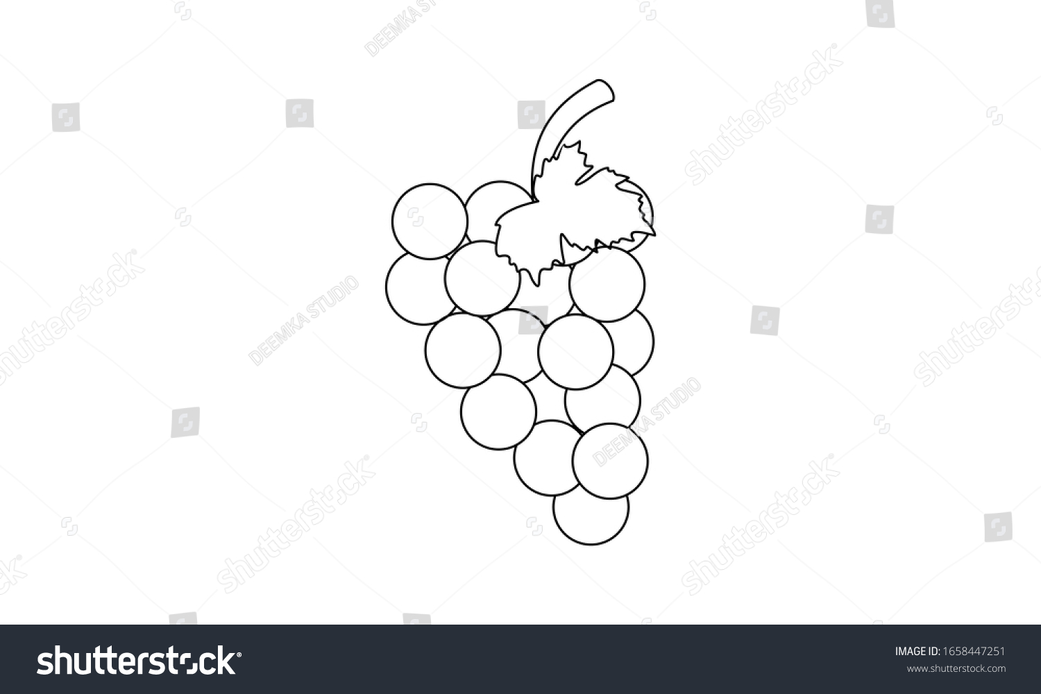 Grape Coloring Book Fruit Educate Kids Stock Vector (Royalty Free ...