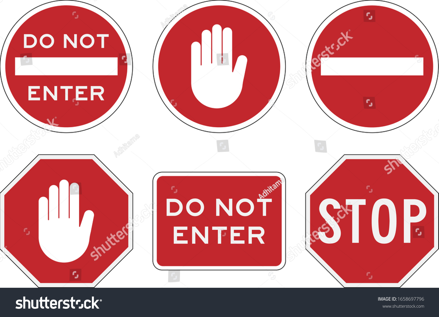 Stop Do Not Enter Sign Icon Stock Vector (Royalty Free) 1658697796 ...