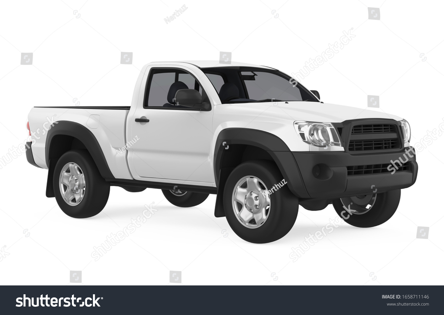 Pickup Truck Isolated 3d Rendering Stock Illustration 1658711146 ...