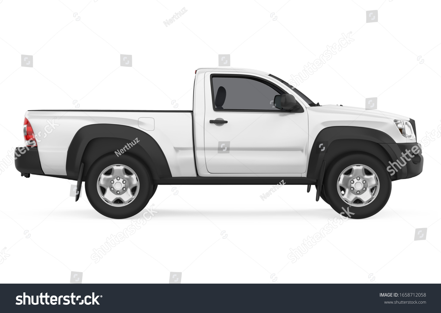 Pickup Truck Isolated Side View 3d Stock Illustration 1658712058 ...