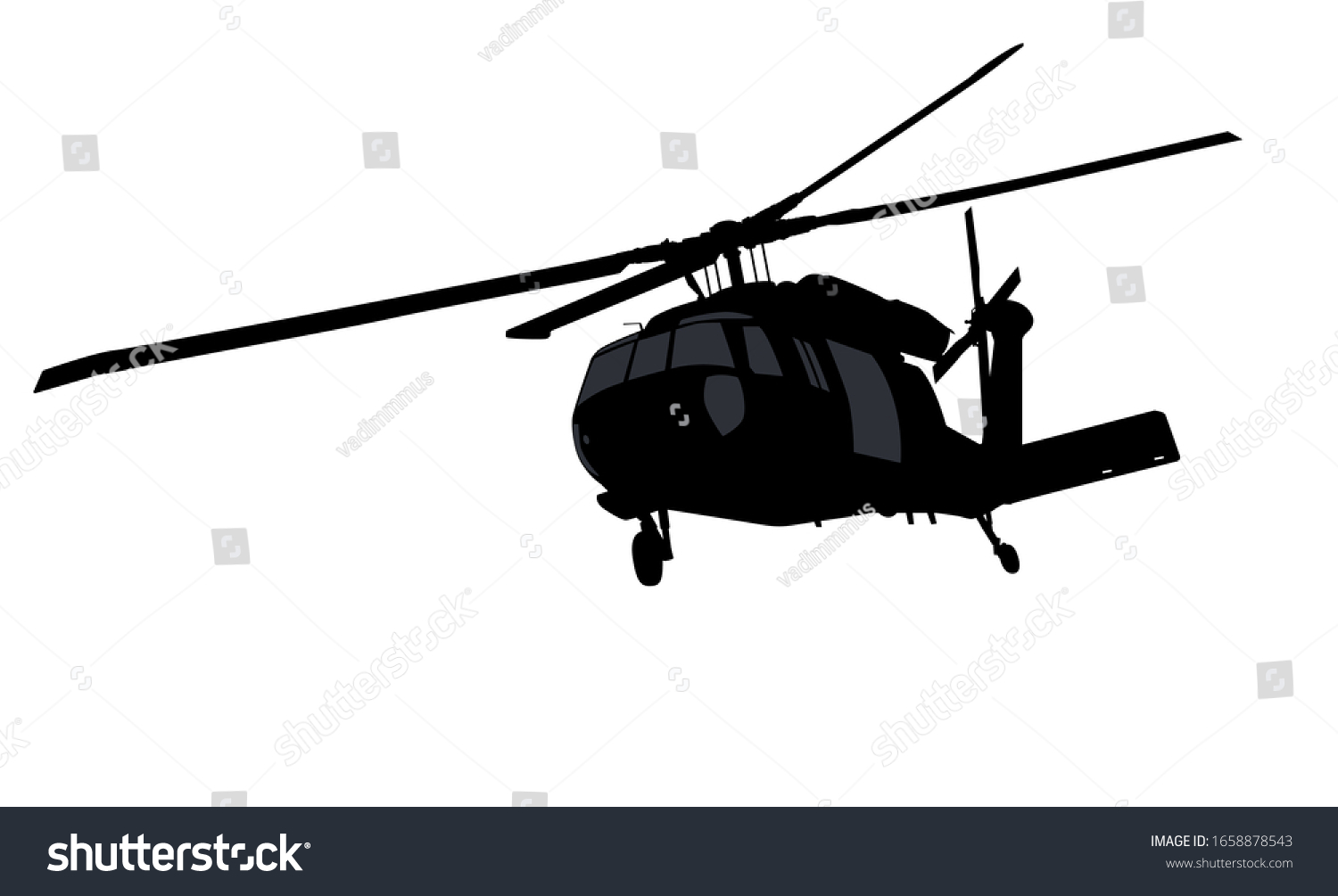 Helicopter Detailed Silhouette Vector Eps 10 Stock Vector (Royalty Free ...