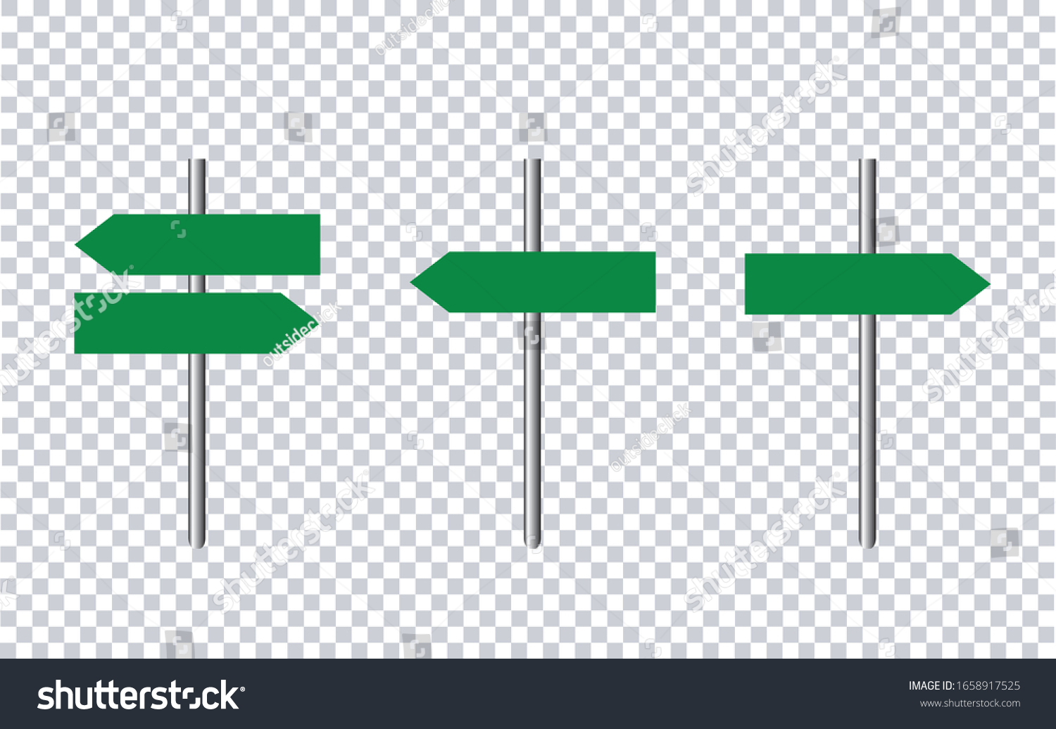 Green Sign Street Big Set Isolated Stock Vector (Royalty Free ...