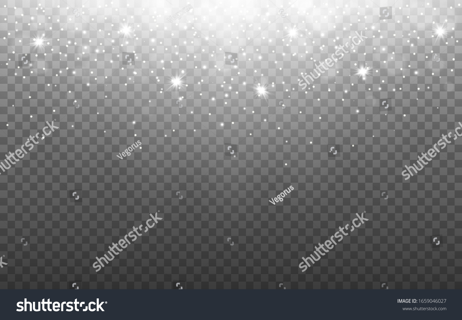 Glowing Light Snow Flakes On Transparent Stock Vector (Royalty Free ...