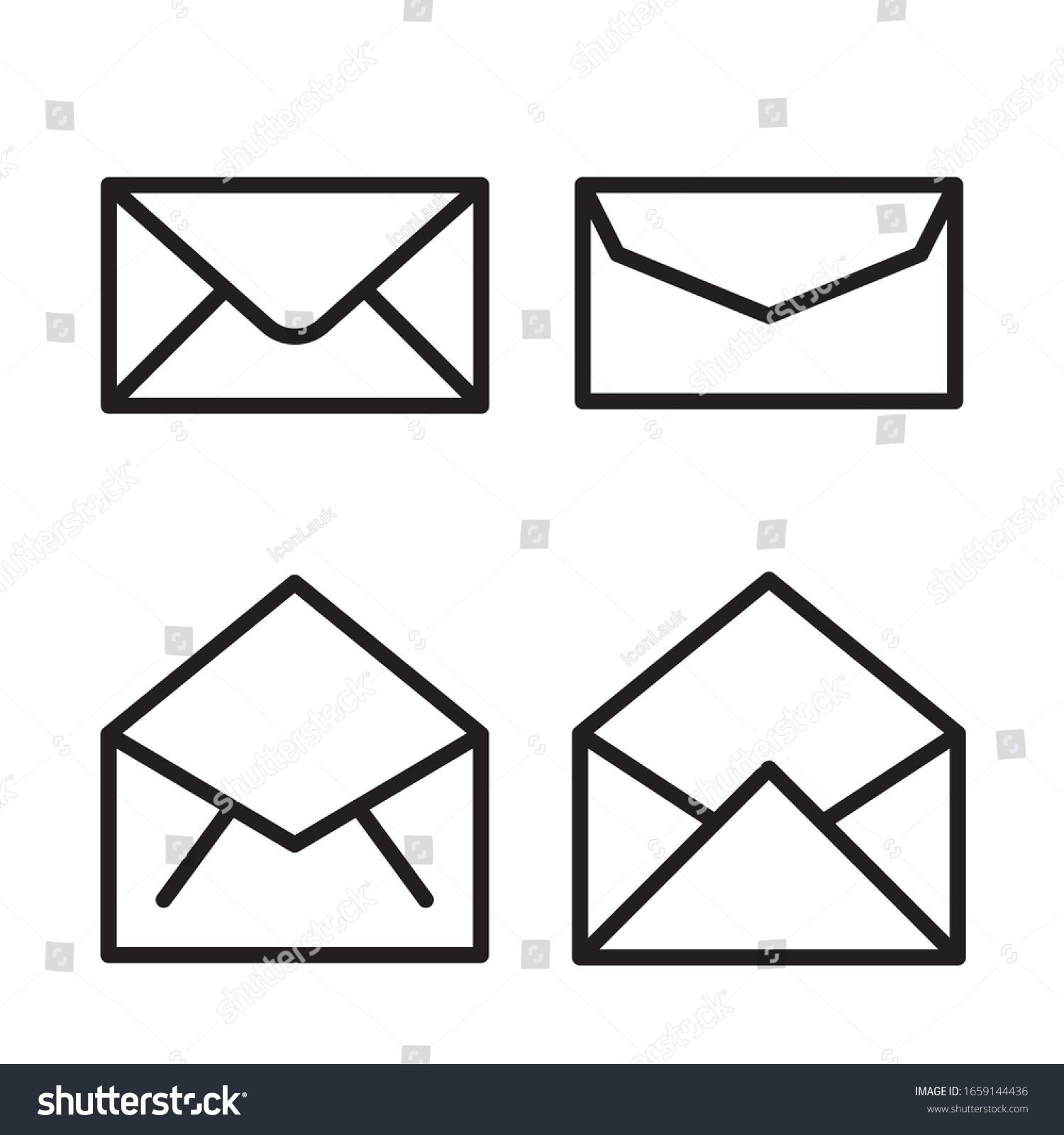 Envelope Icon Set Vector Graphic Illustration Stock Vector (Royalty ...