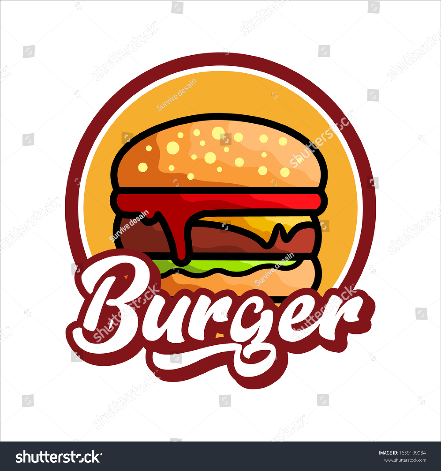 Burger Logo Vector Illustration Food Logo Stock Vector (Royalty Free ...