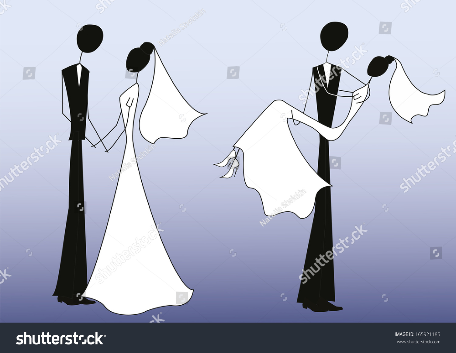 Bride Groom Stick Figures Stock Vector (Royalty Free) 165921185 ...