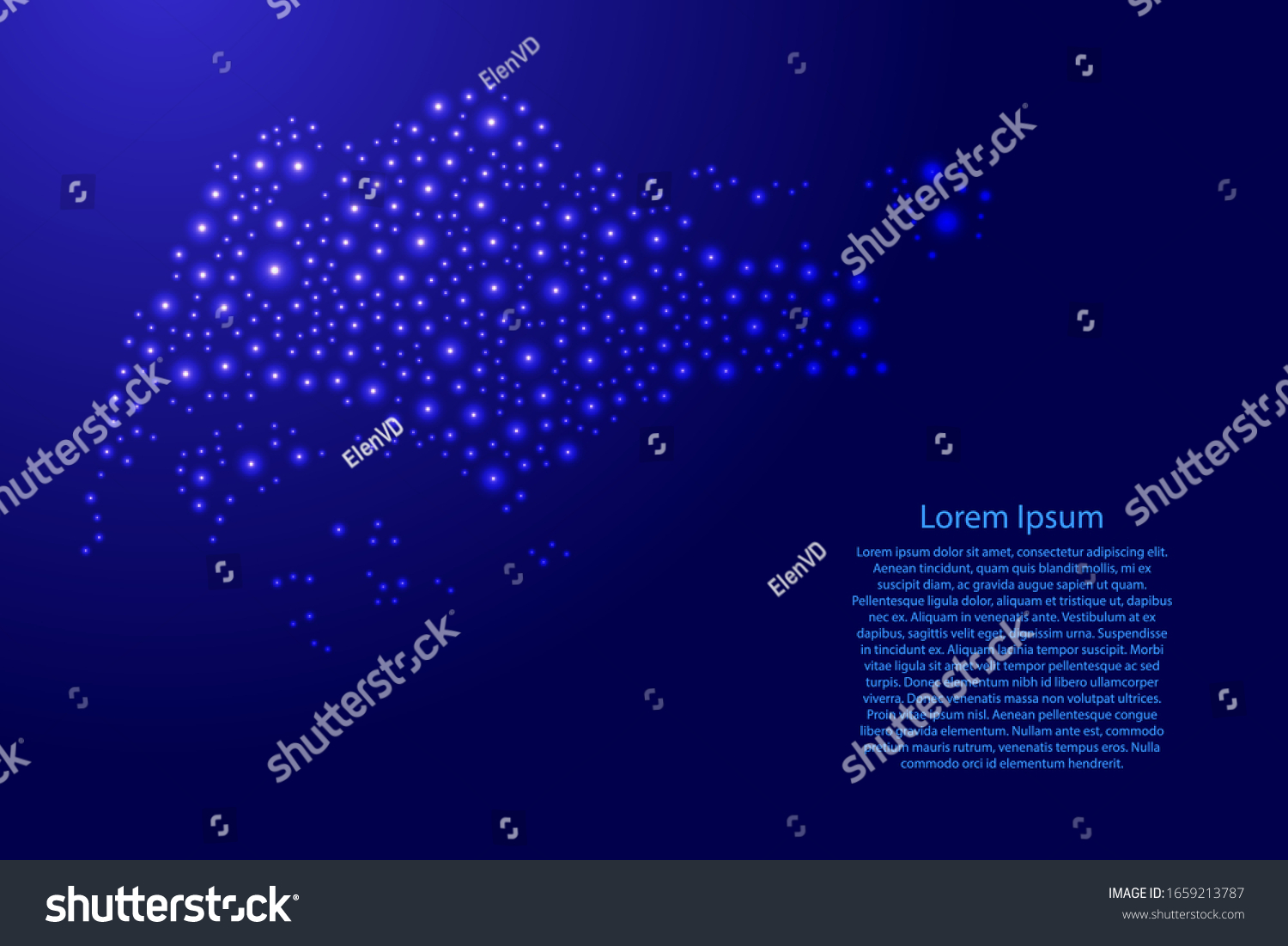 Singapore Map Blue Glowing Space Stars Stock Vector (Royalty Free ...