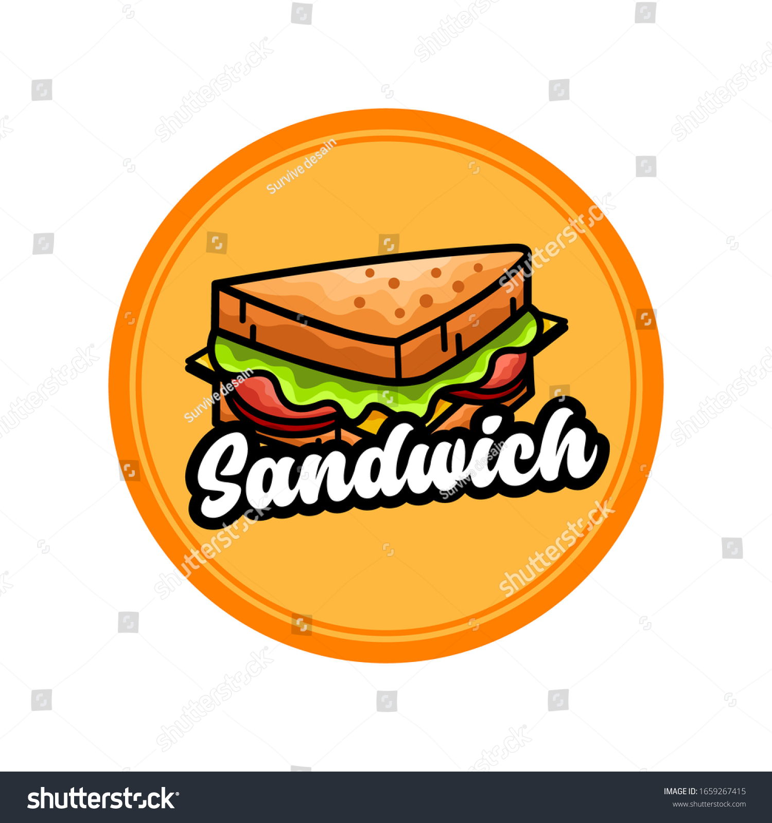 Sandwich Logo Food Logo Vector Illustration Stock Vector (Royalty Free ...