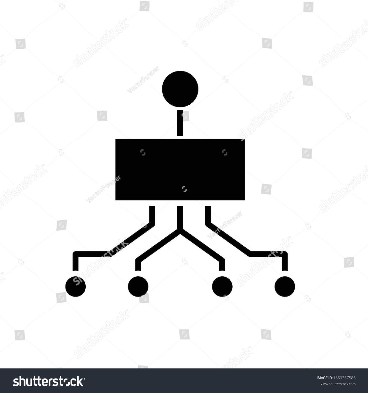 Logical Diagram Black Icon Concept Illustration Stock Vector (royalty 