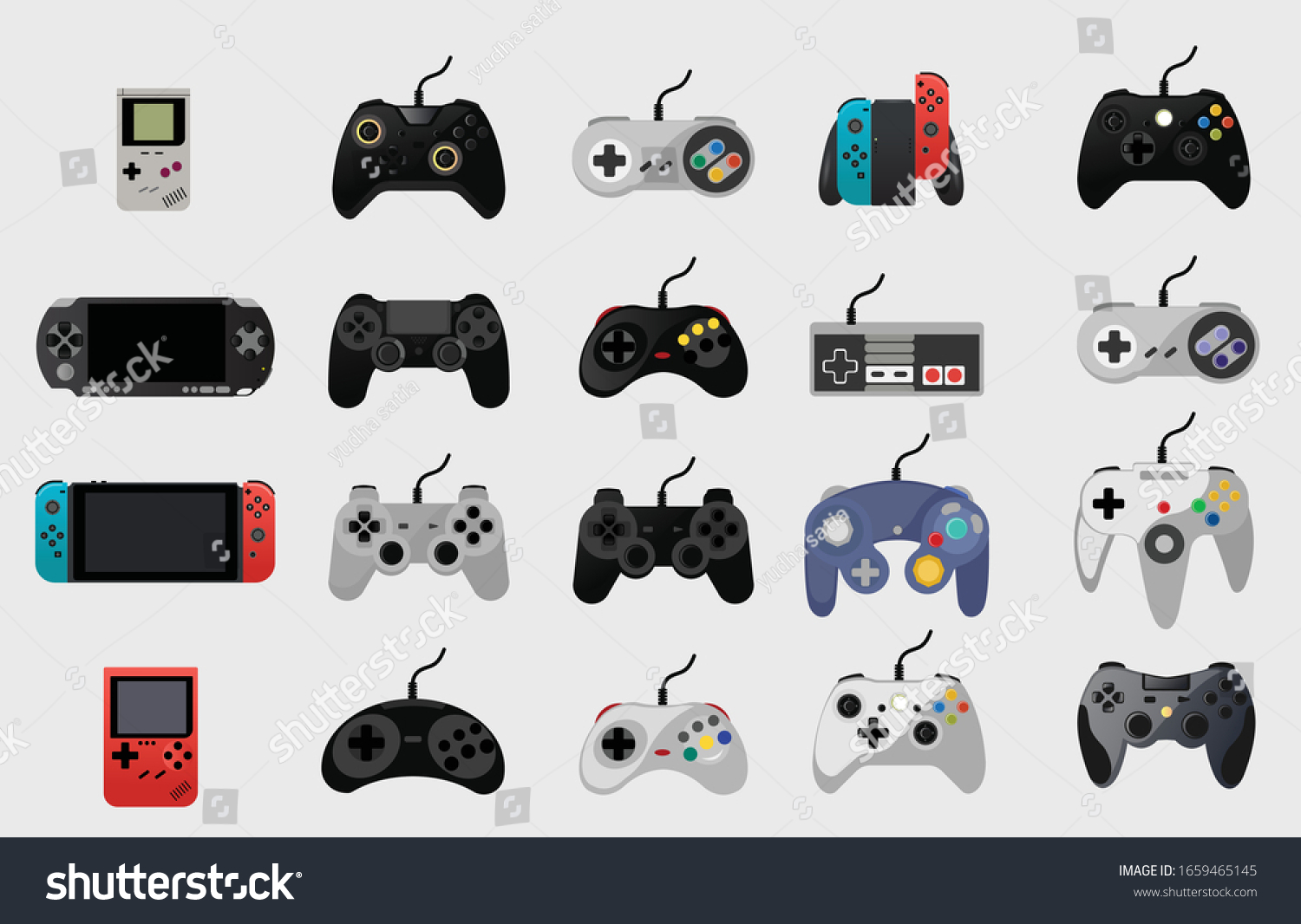 Video Game Console Gamepad Vector Illustration Stock Vector (Royalty ...