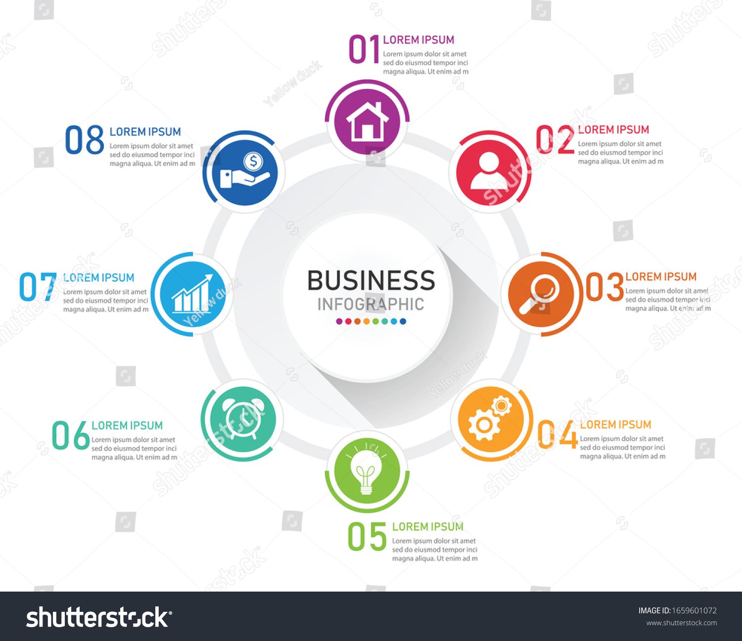 Circle Infographic Modern Template 8 Option Stock Vector (Royalty Free ...