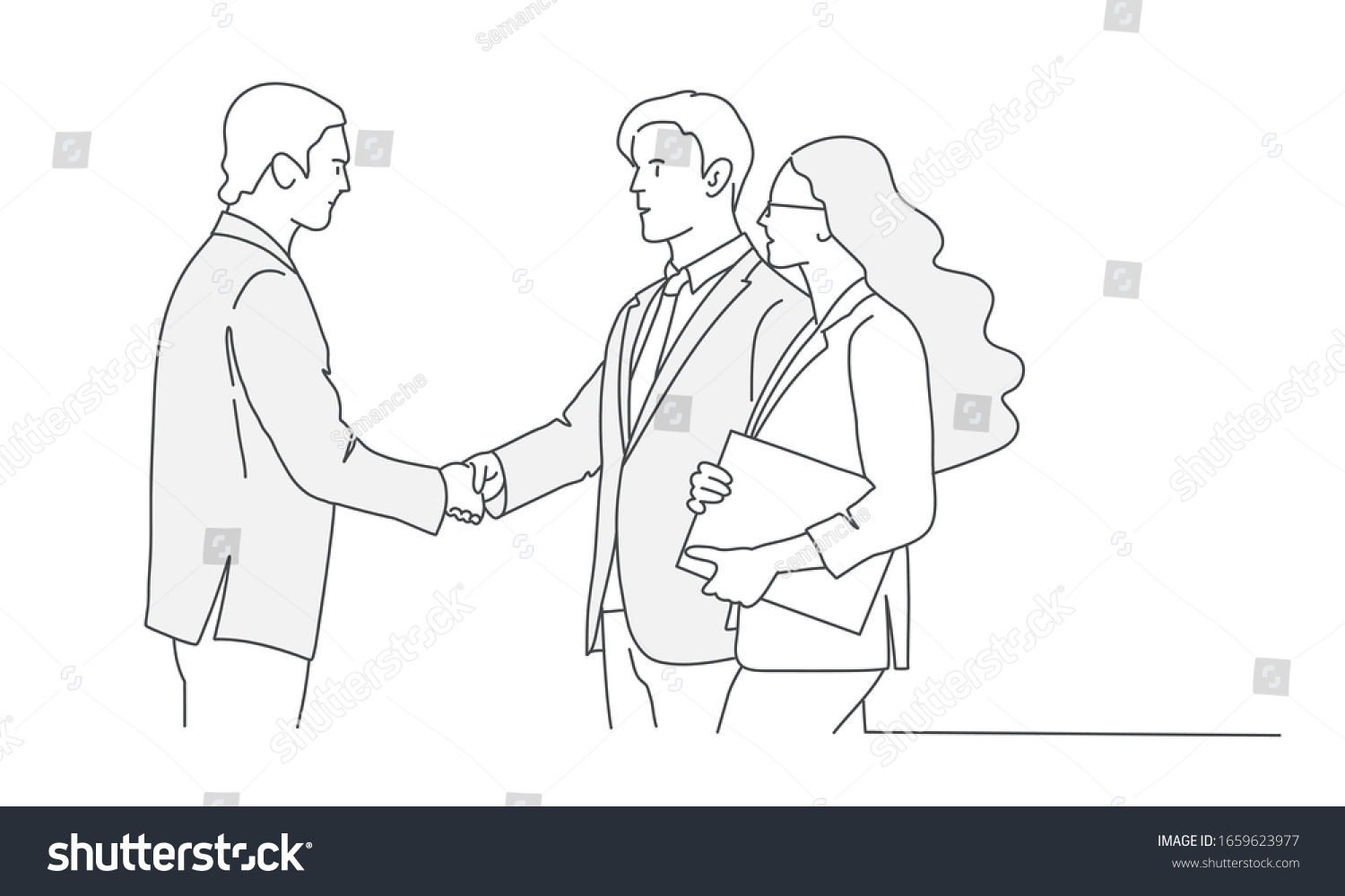 4,009 Business people handshake illustration sketch Images, Stock ...