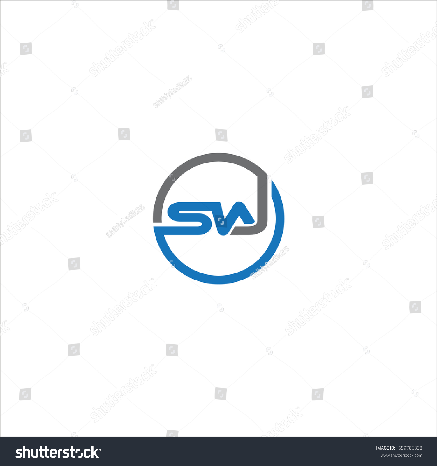 Swj Unique Monogram Style Vector Logo Stock Vector (Royalty Free ...