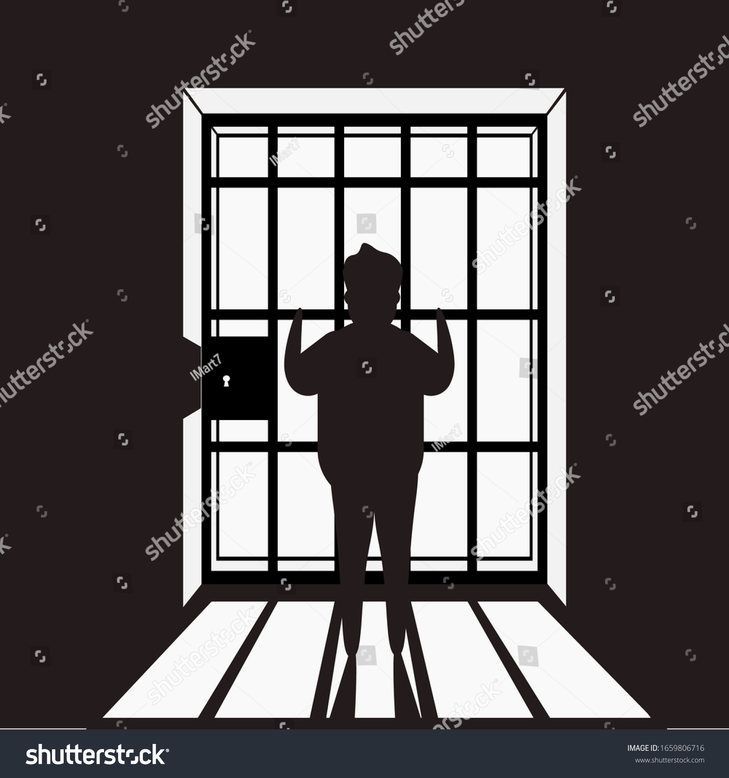 Vector Illustration Prison Bars That Surround Stock Vector (Royalty ...