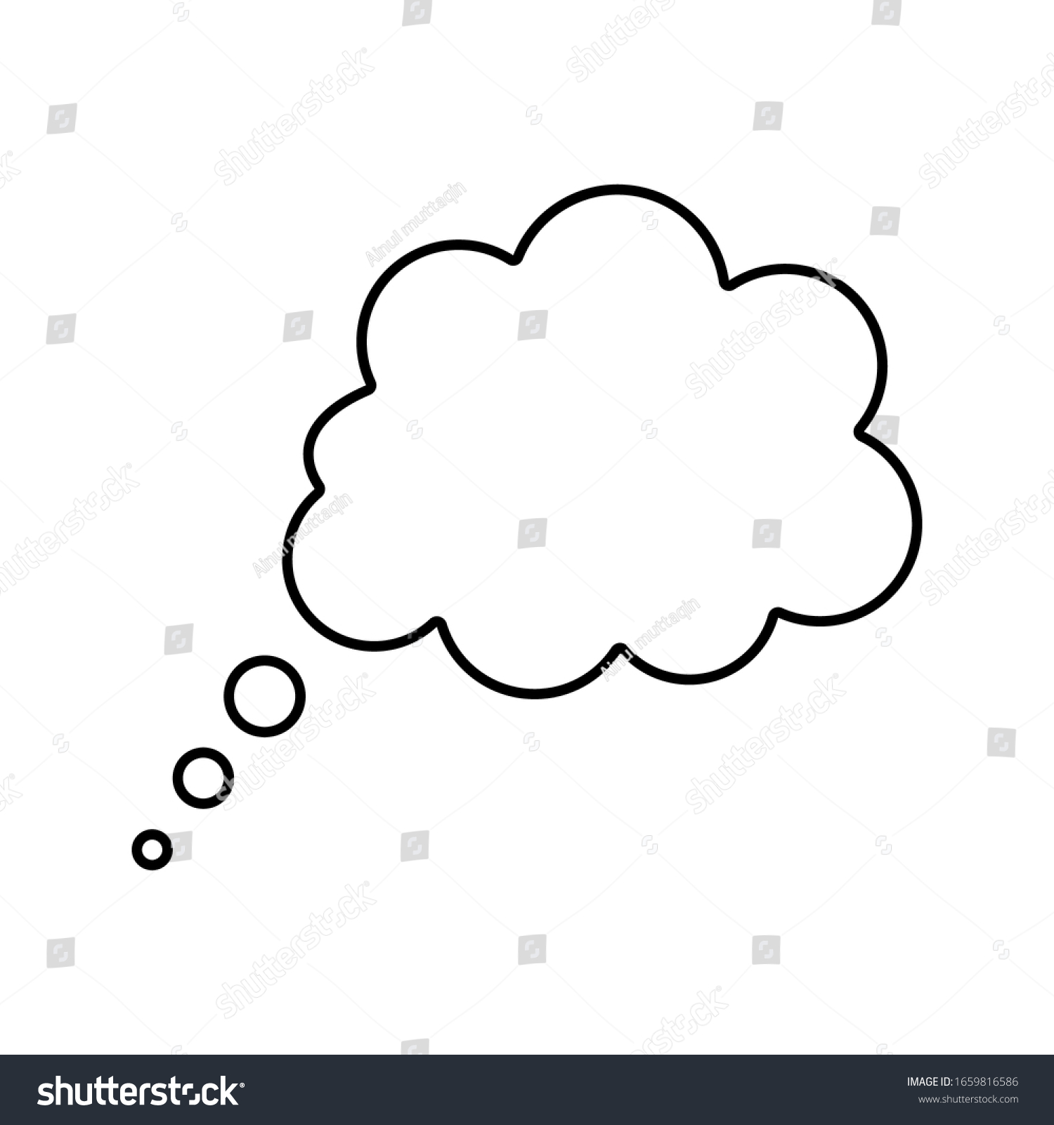 Think Bubble Isolated Trendy Think Bubble Stock Vector (Royalty Free ...