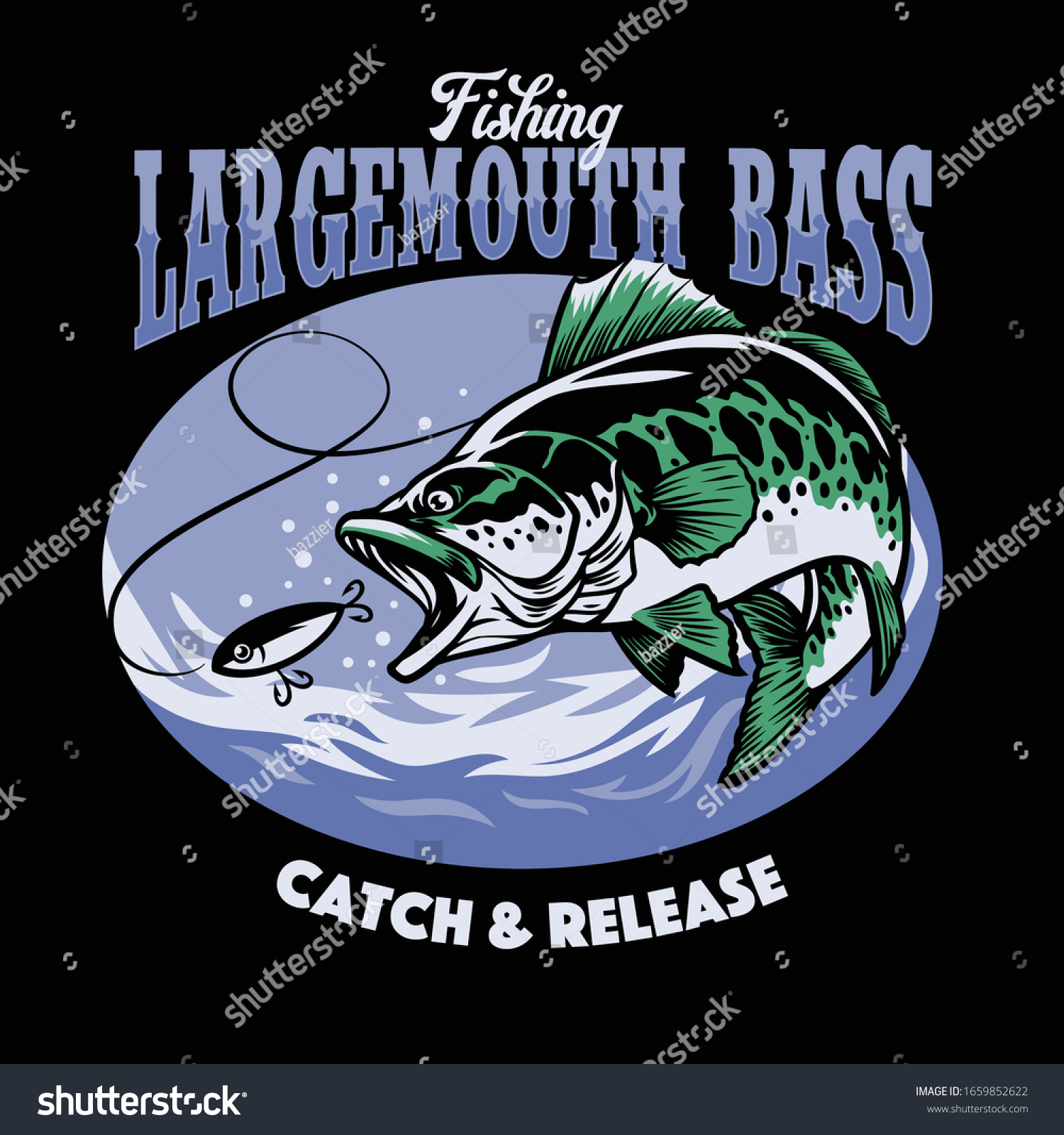 Fishing Largemouth Bass Tshirt Design Stock Vector (Royalty Free ...