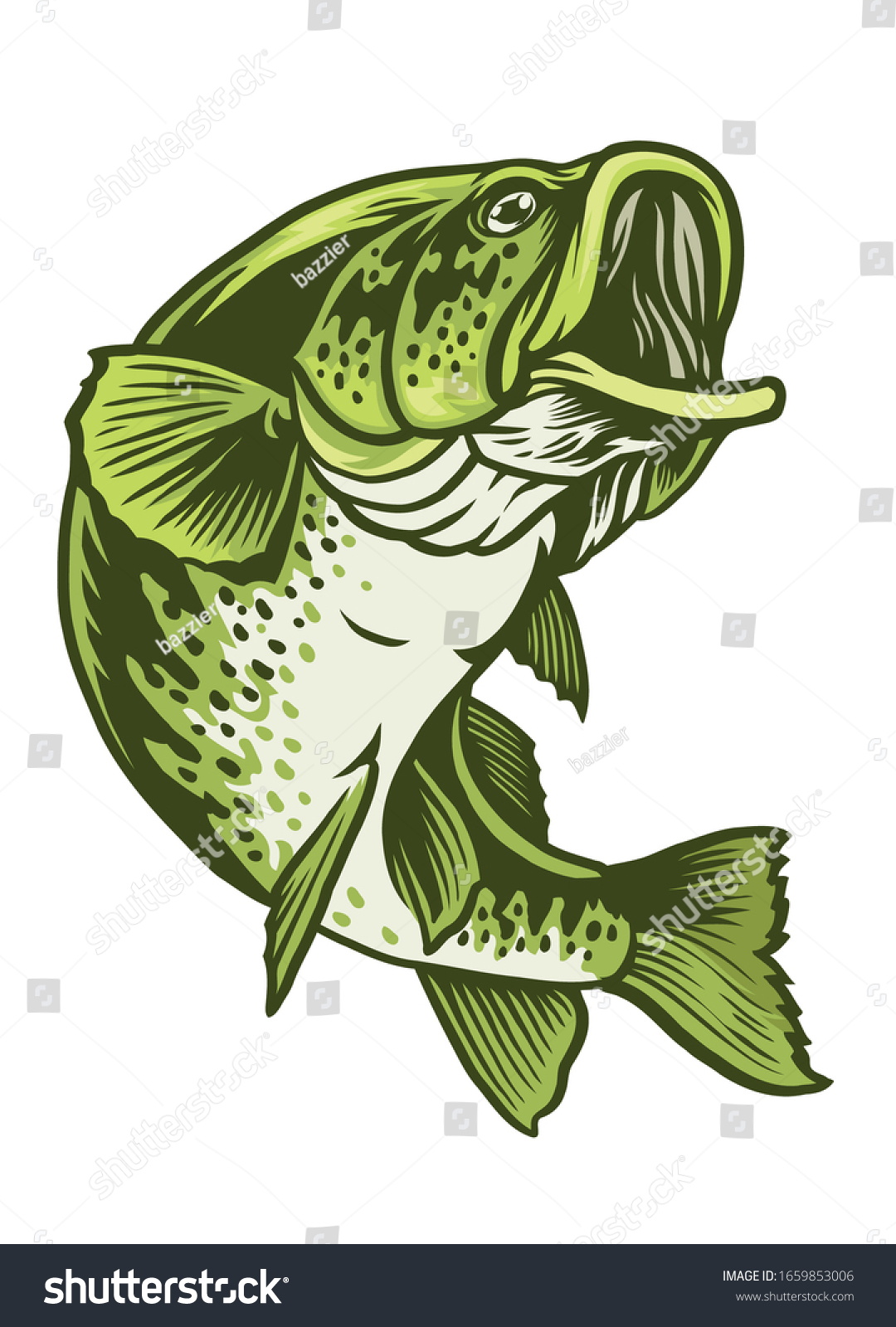 Vector Largemouth Bass Fish Stock Vector (Royalty Free) 1659853006 ...