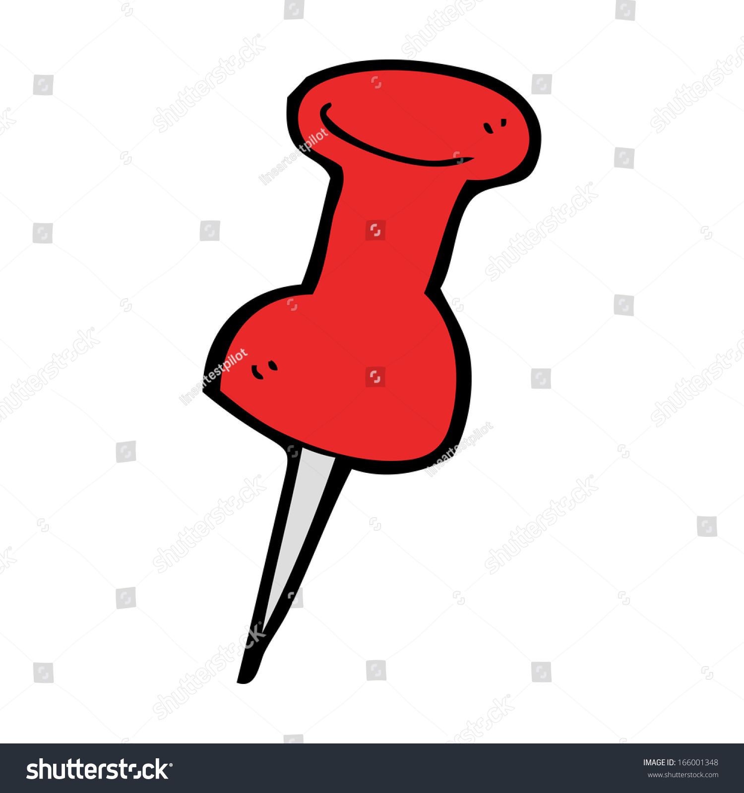 Cartoon Drawing Pin Stock Vector (Royalty Free) 166001348 | Shutterstock