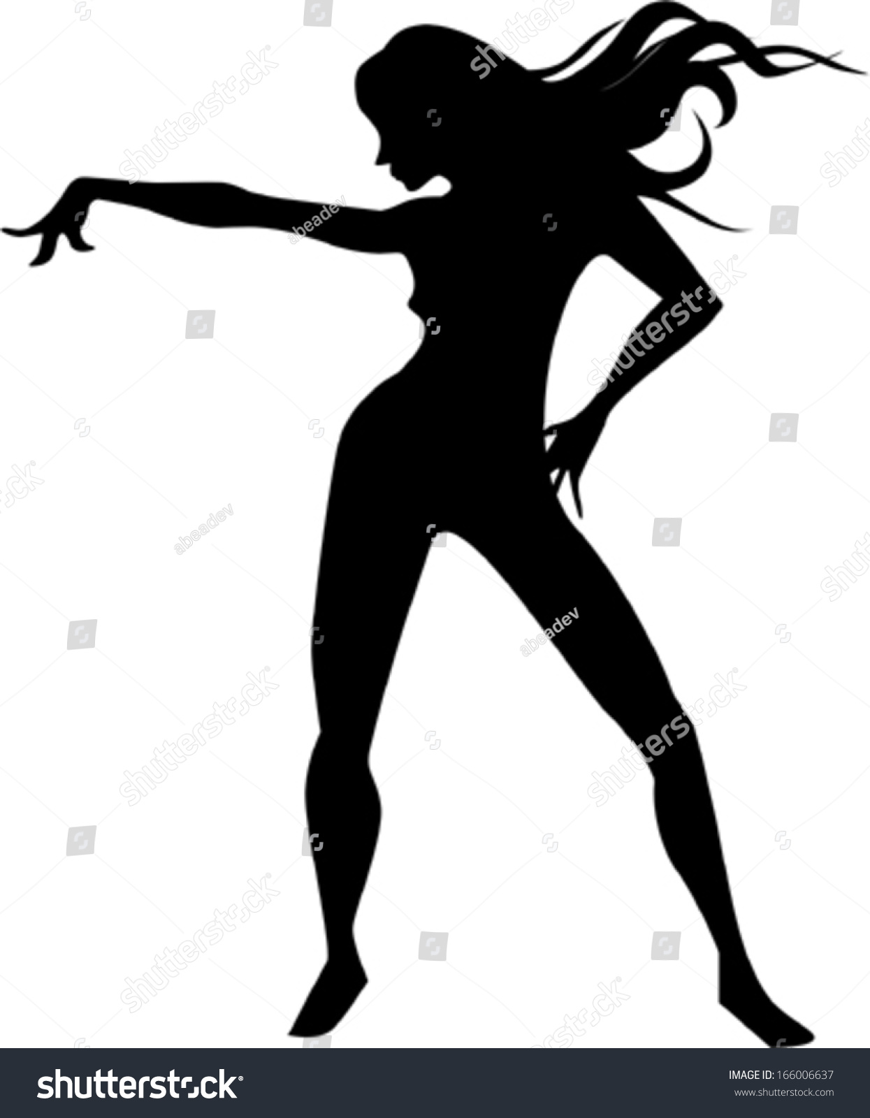 Dancing Girl Silhouette Stock Vector Royalty Free 166006637 Shutterstock 