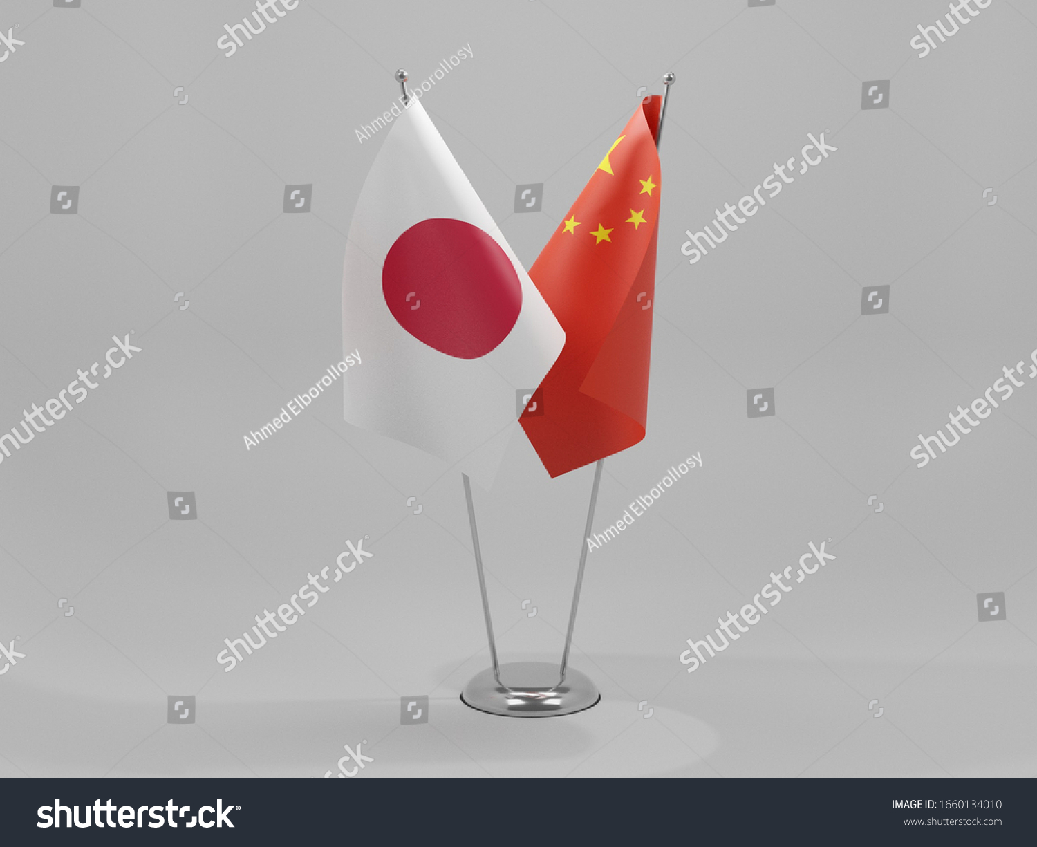 China Japan Cooperation Flags White Background Stock Illustration ...