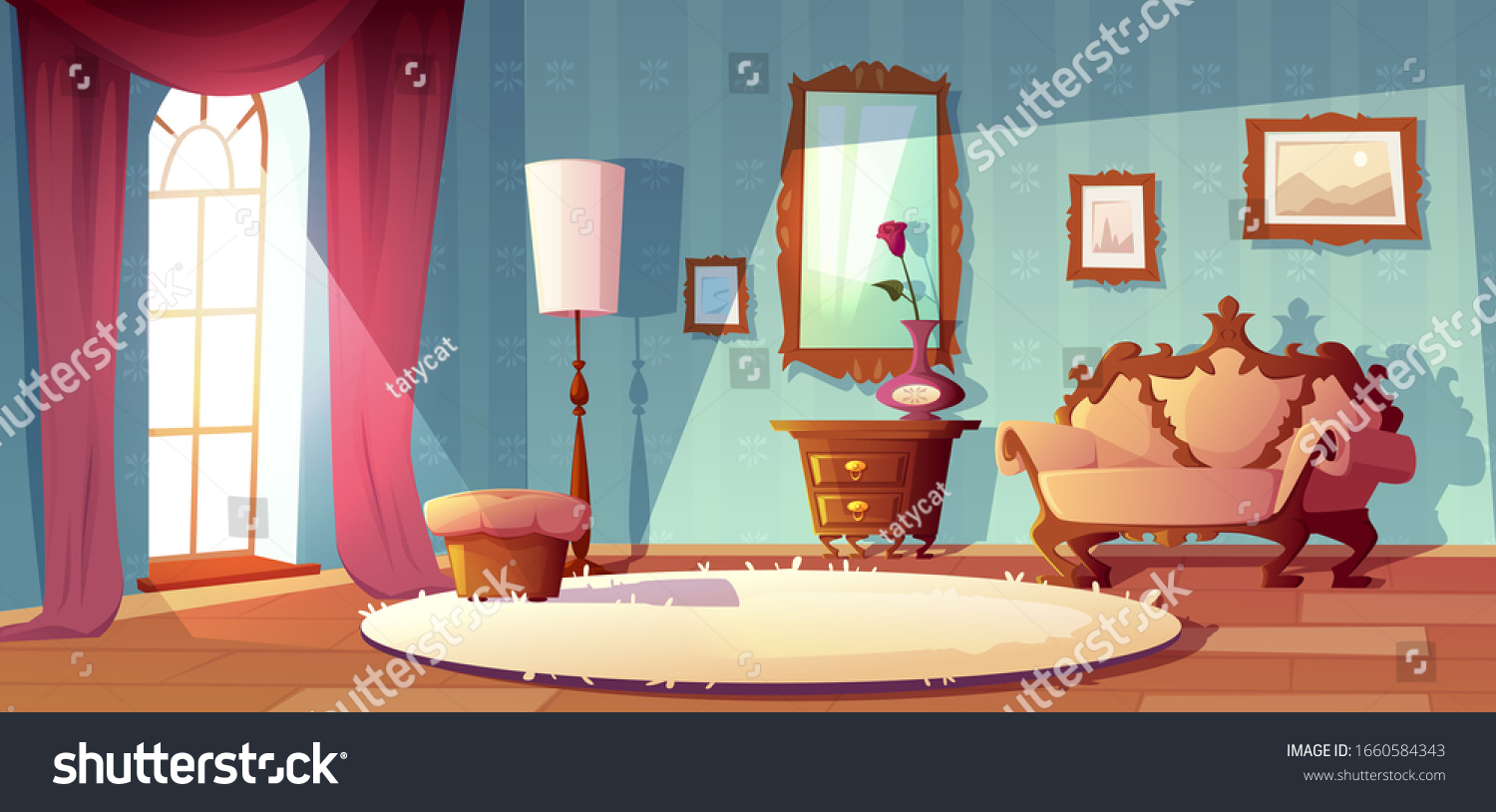 Living Room Luxurious Royal Interior Apartments Stock Vector (Royalty ...